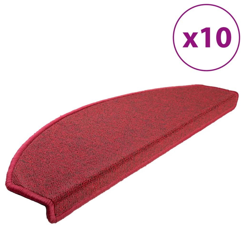 vidaXL Stufenmatte Stufenmatten 10 Stk. 65x24x4 cm Rot Halbrund Groß, Andere, Höhe: 40 mm