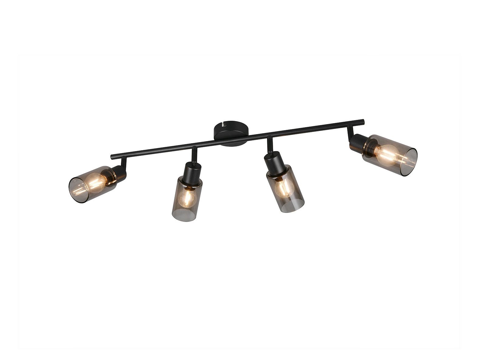 Reality Leuchten LED Deckenstrahler Lampenschirme Rauchglas, Breite 60cm, Dimmfunktion, LED wechselbar, Warmweiß, innen, Designklassiker mit schwenkbaren Spots, inkl. Leuchtmitteln