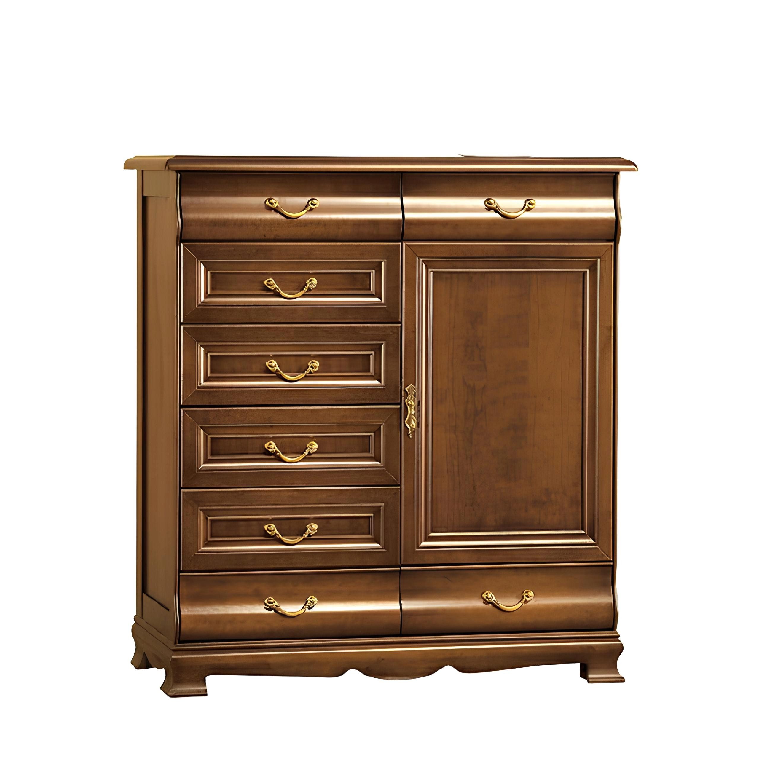 Xlmoebel Kommode Traditioneller Schubladenschrank Beistelltisch Schubladenmöbel (Klassische Kommode Kommoden Kommodenschrank - Model N-K4B), Hergestellt in Europa