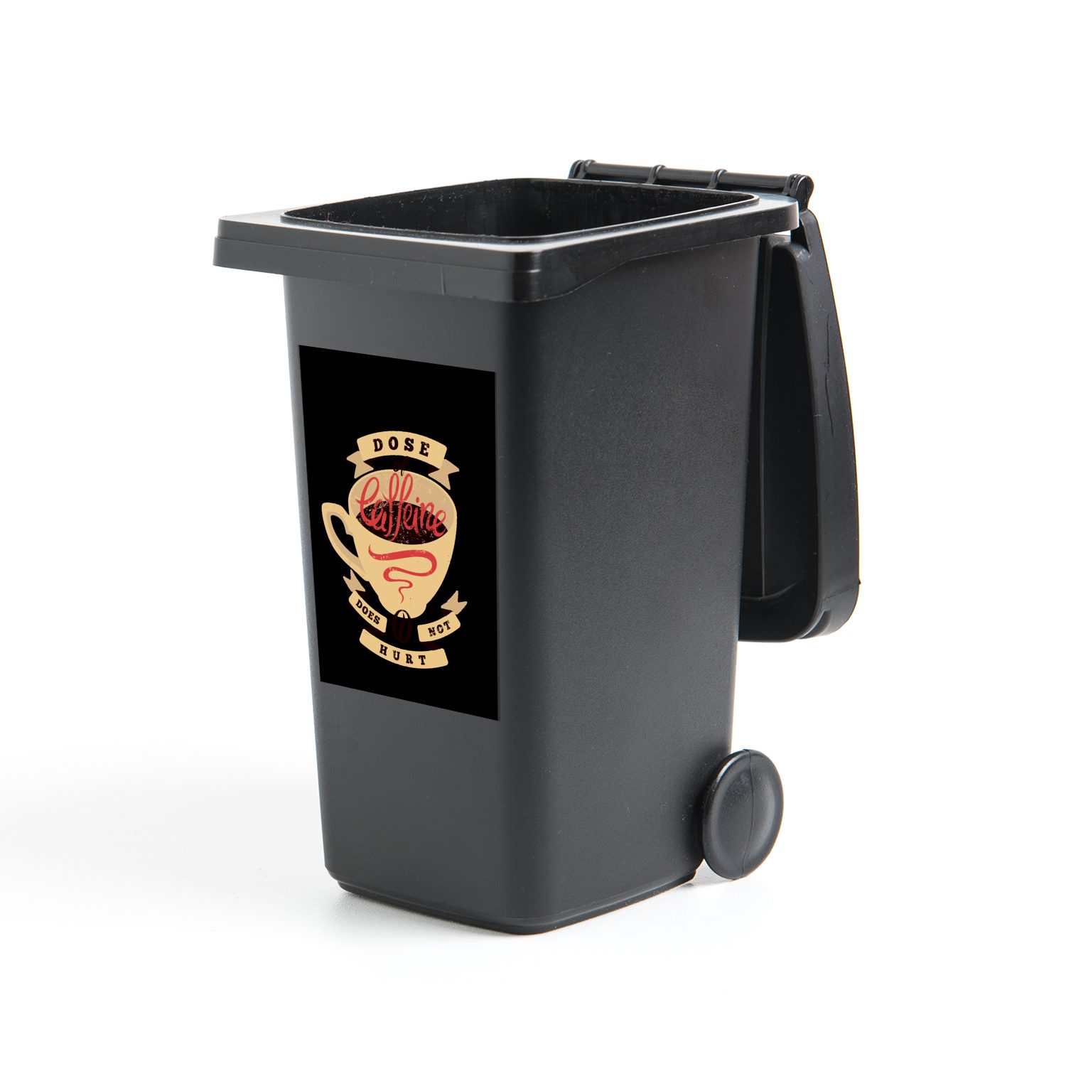 MuchoWow Wandsticker Kaffee - Sprichwörter - Vintage - Zitate - Eine Dosis Koffein tut (1 St), Mülleimer-aufkleber, Mülltonne, Sticker, Container, Abfalbehälter