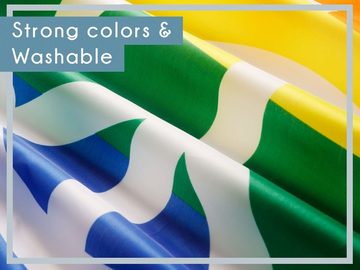 PHENO FLAGS Flagge Peace Flagge 90 x 150 cm Fahne Frieden Regenbogen (Hissflagge für Fahnenmast), Inkl. 2 Messing Ösen