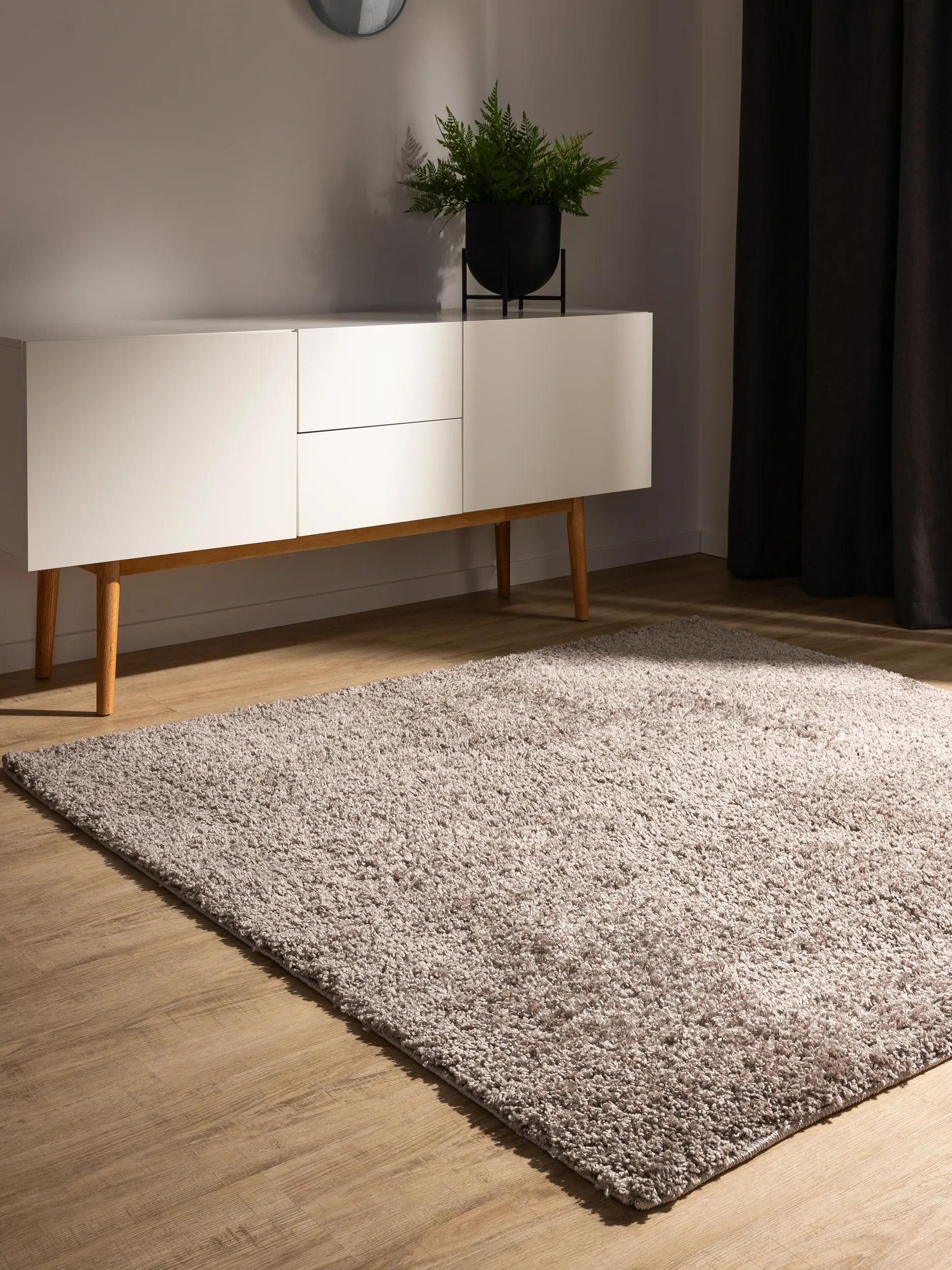 benuta Hochflor-Teppich Soho, quadratisch, Höhe: 31 mm, Teppich Wohnzimmer, Schlafzimmer, Esszimmer, Rutschfest, Waschbar