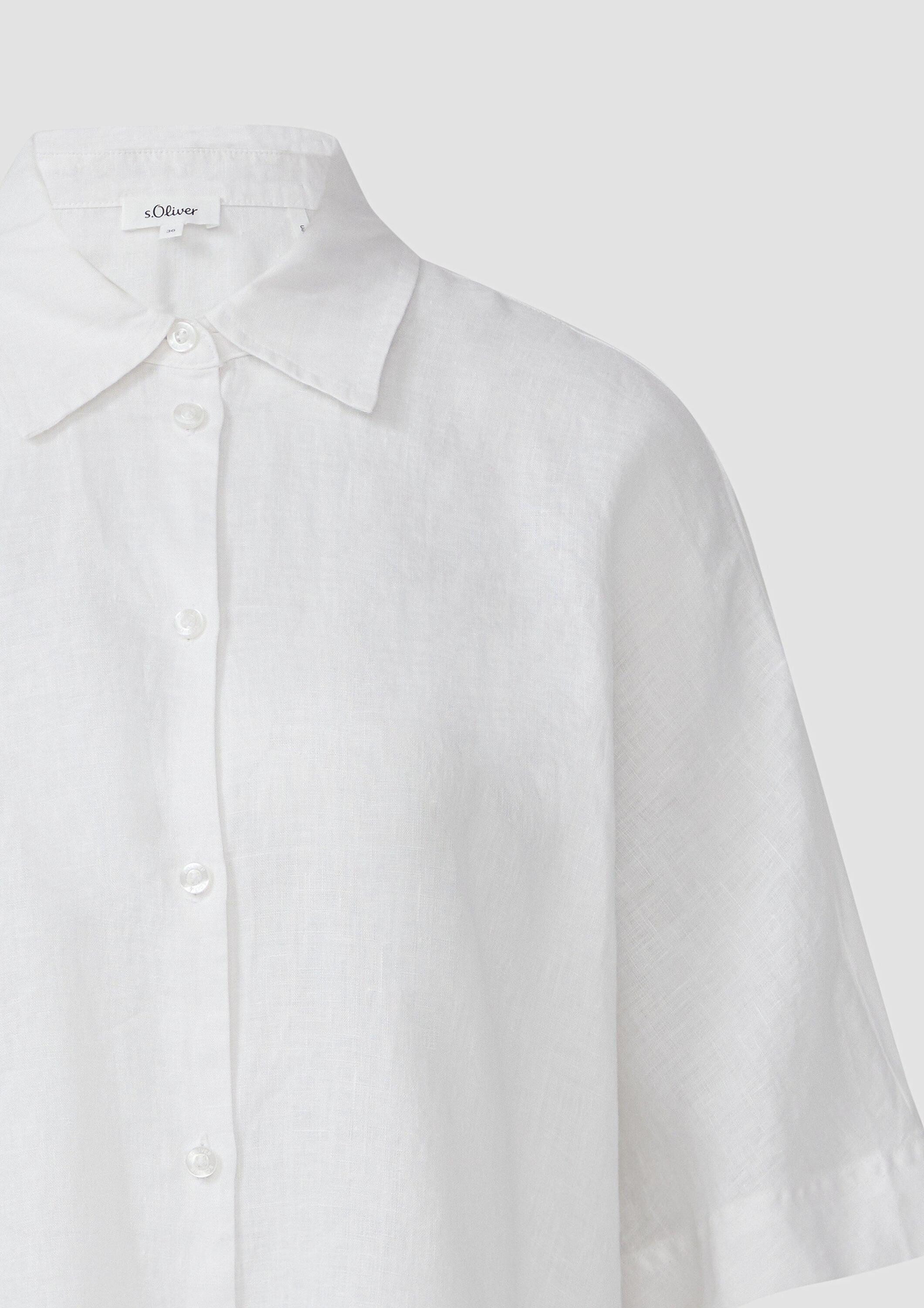 s.Oliver Kurzarmbluse Bluse Kurzarmbluse aus Leinen im Relaxed Fit