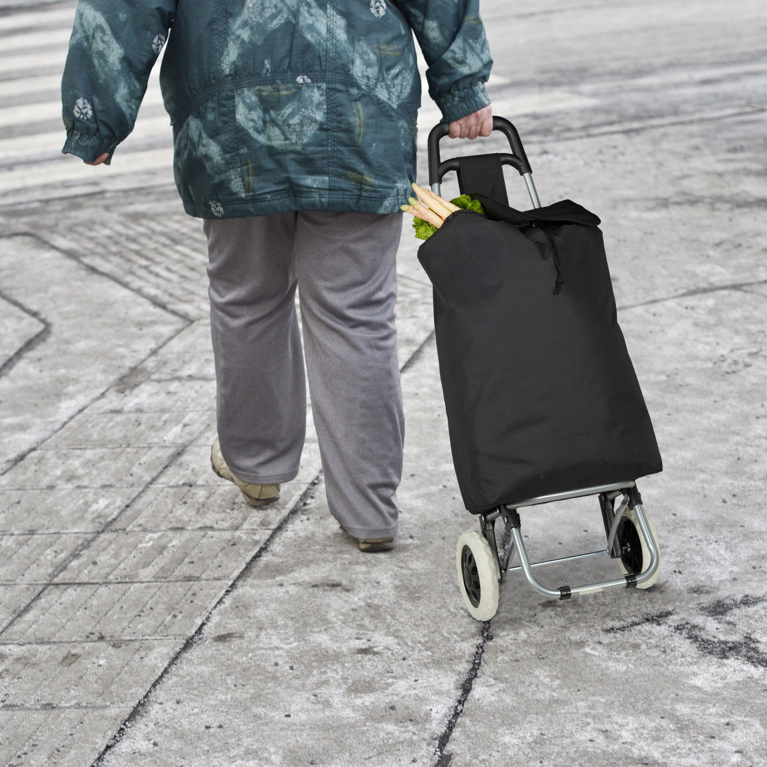 relaxdays Einkaufstrolley faltbar, schwarz günstig online kaufen