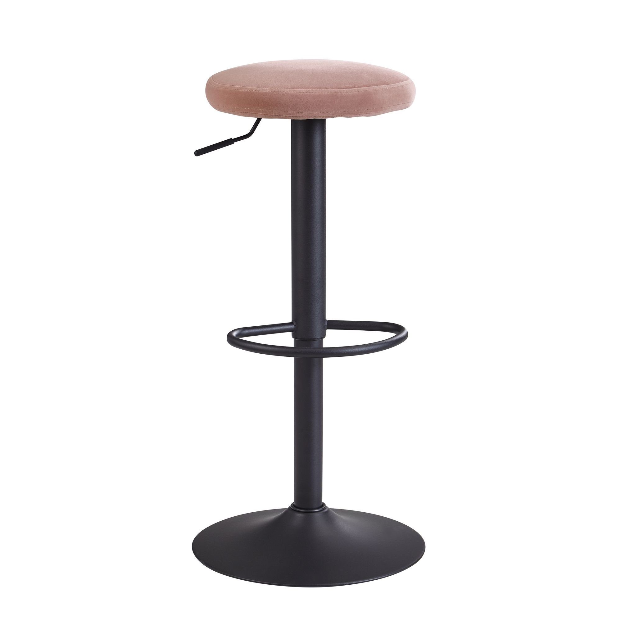 möbelando Высокие табуреты Высокие табуреты Samt Rosa Табуретки ohne Lehne 58 - 79 cm, Küchenhocker Stoff, 40 x 79 x 40 cm (B/H/L)