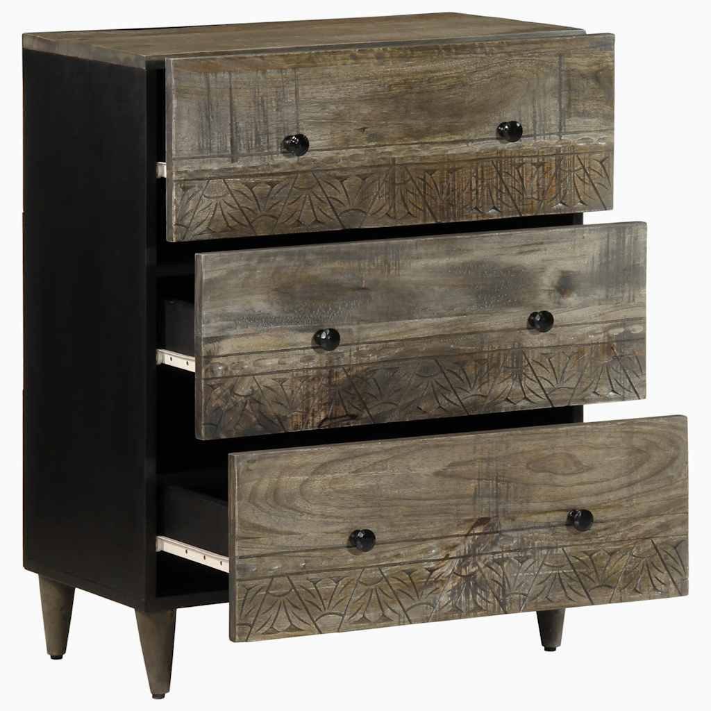vidaXL Schranksystem Sideboards 2 Stk. Hellgrau 60x33,5x75 cm Massivholz