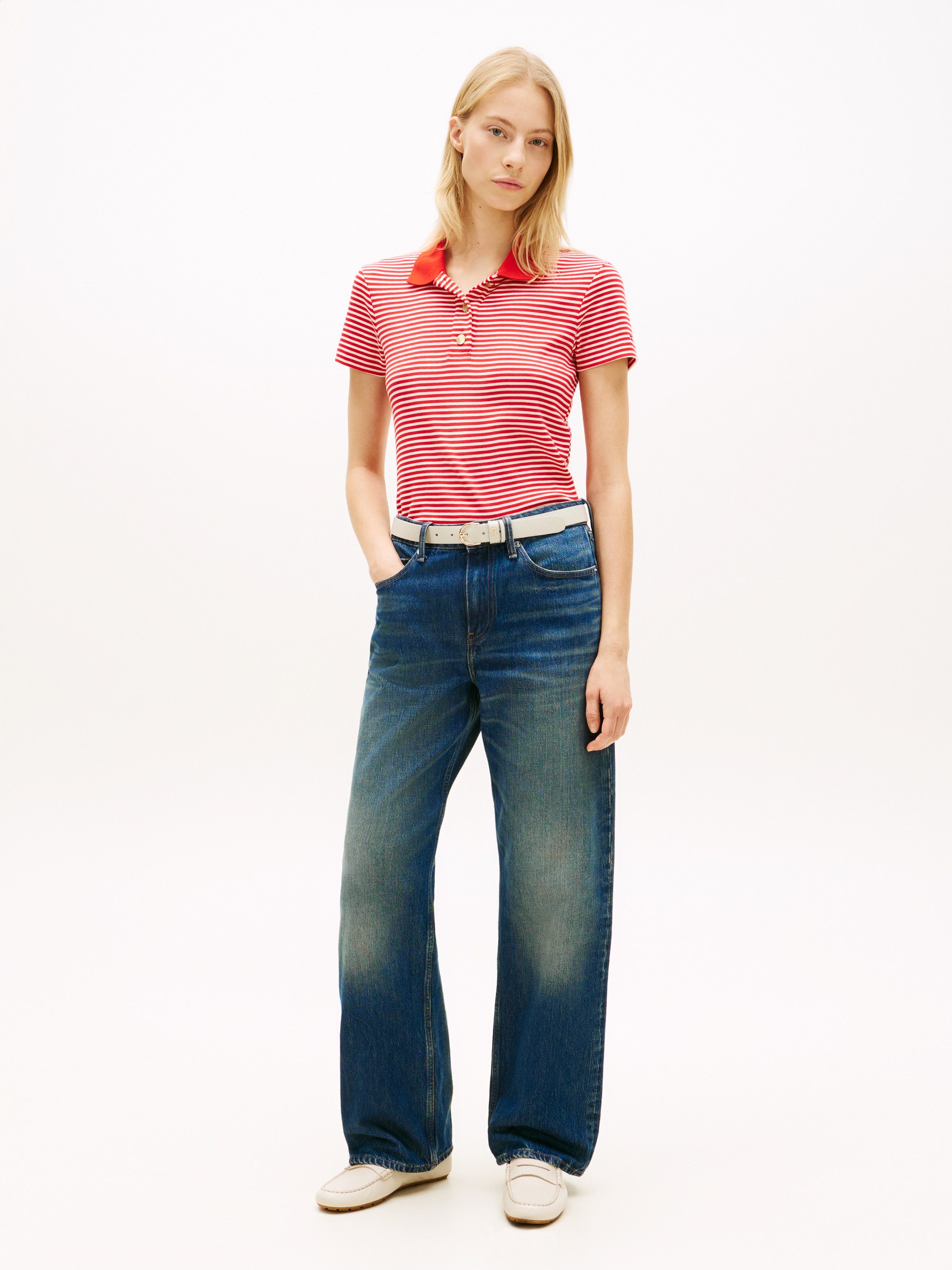 Tommy Hilfiger Poloshirt GOLD BUTTON SLIM SS POLO – Bild 3 von 5
