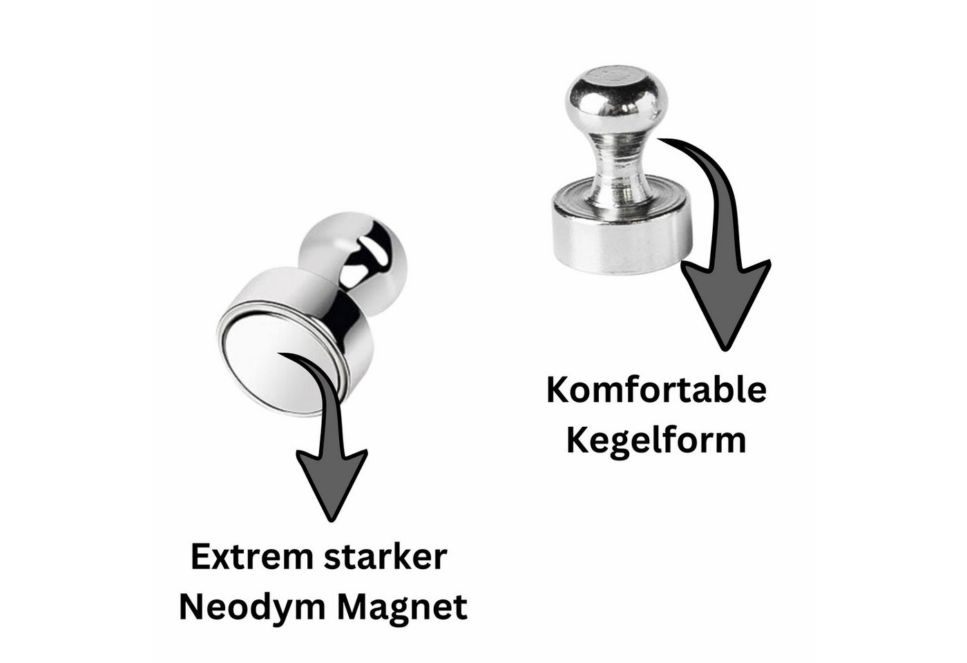 Thumbnail - MaajeeKuto Magnet Pinnwand Magnet Neodym Magnete bis 16 KG Zugkraft Kegel Magnettafel (20-St)