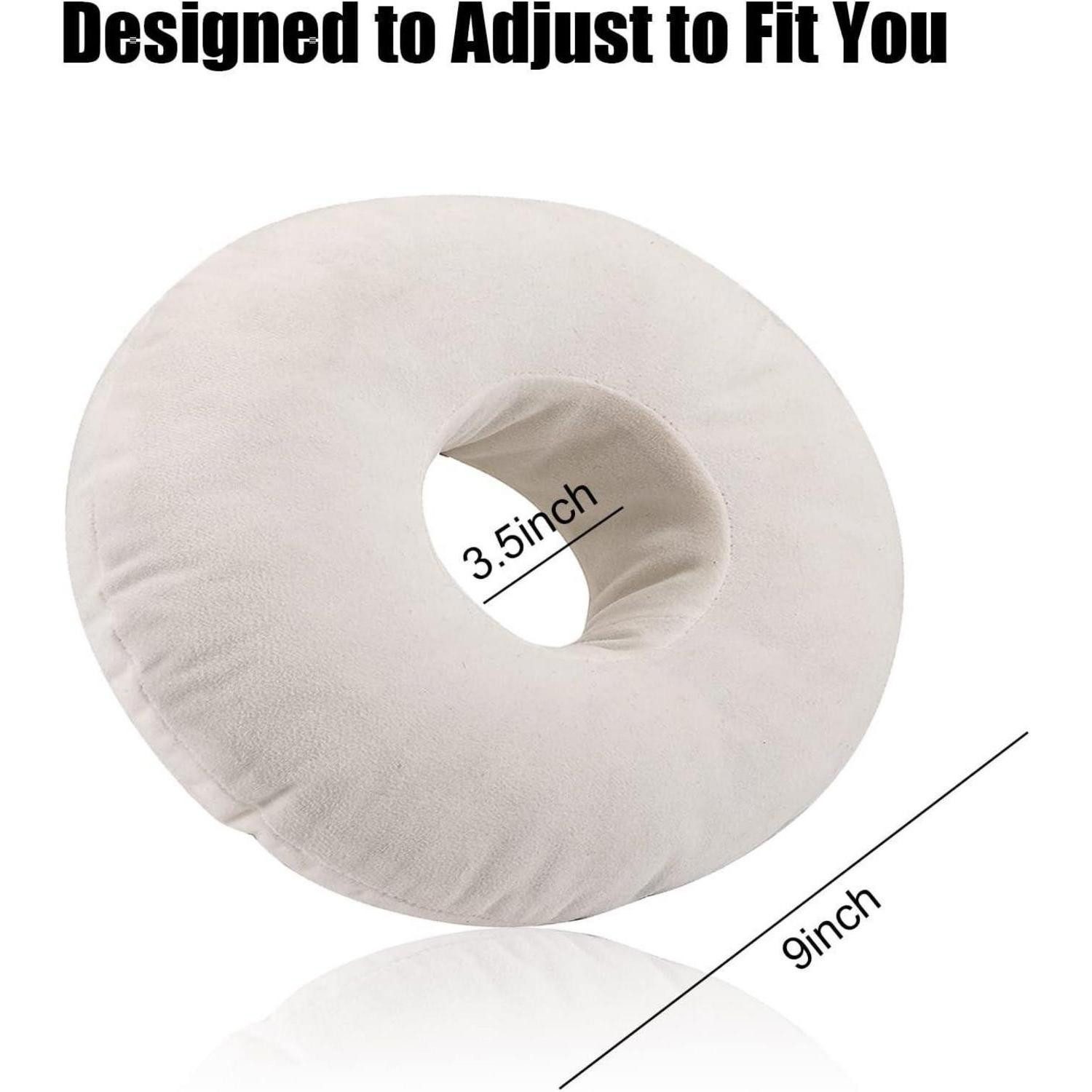 LuxusKollektion Ringkissen Kissen Piercing Donut Ohrkissen Seitenschläfer Ohrenschmerzen Beige