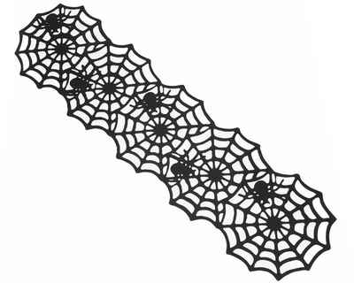 CHAKS Dekoobjekt Halloween Tischläufer 'Spinnennetze' - 148 x 41 cm