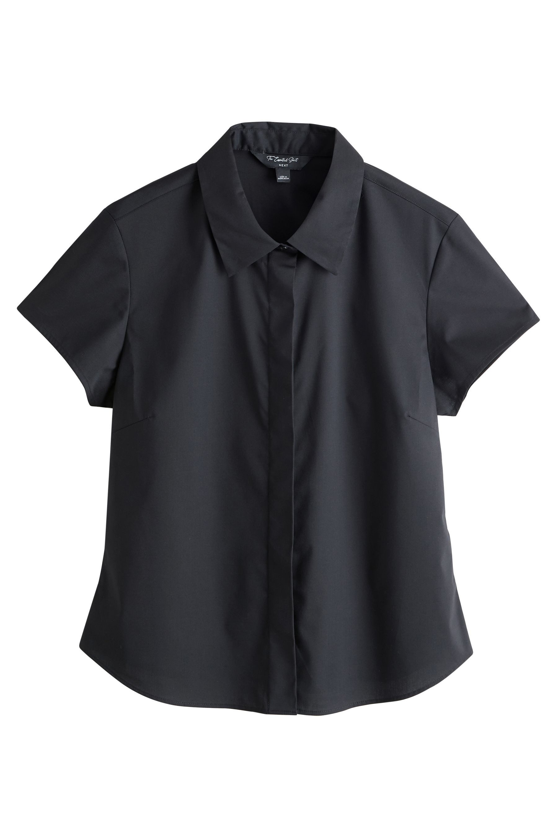 Next Hemdbluse Körpernahes Essential Kurzarmshirt mit Stretch (1-tlg)