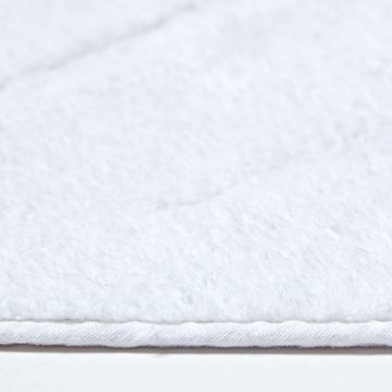 Badematte 2 teiliges Luxus Badematten Set 100% Baumwolle weiss Homescapes, Höhe 30 mm
