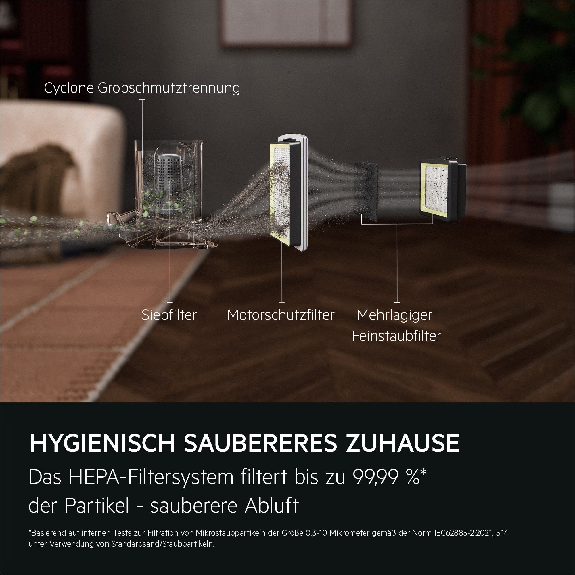 AEG Bodenstaubsauger CLEAN 5000 BEUTELLOSER STAUBSAUGER (AL51C1LDB), 1000 W, beutellos, Kraftvolle Reinigung mit waschbarem HEPA‑Filter für sauberere Luft – Bild 5 von 5