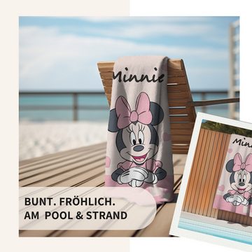 MTOnlinehandel Badetuch Minnie Mouse 70x140 cm, 100 %, Baumwolle (1-St), Strandtuch Disney's Minnie Maus