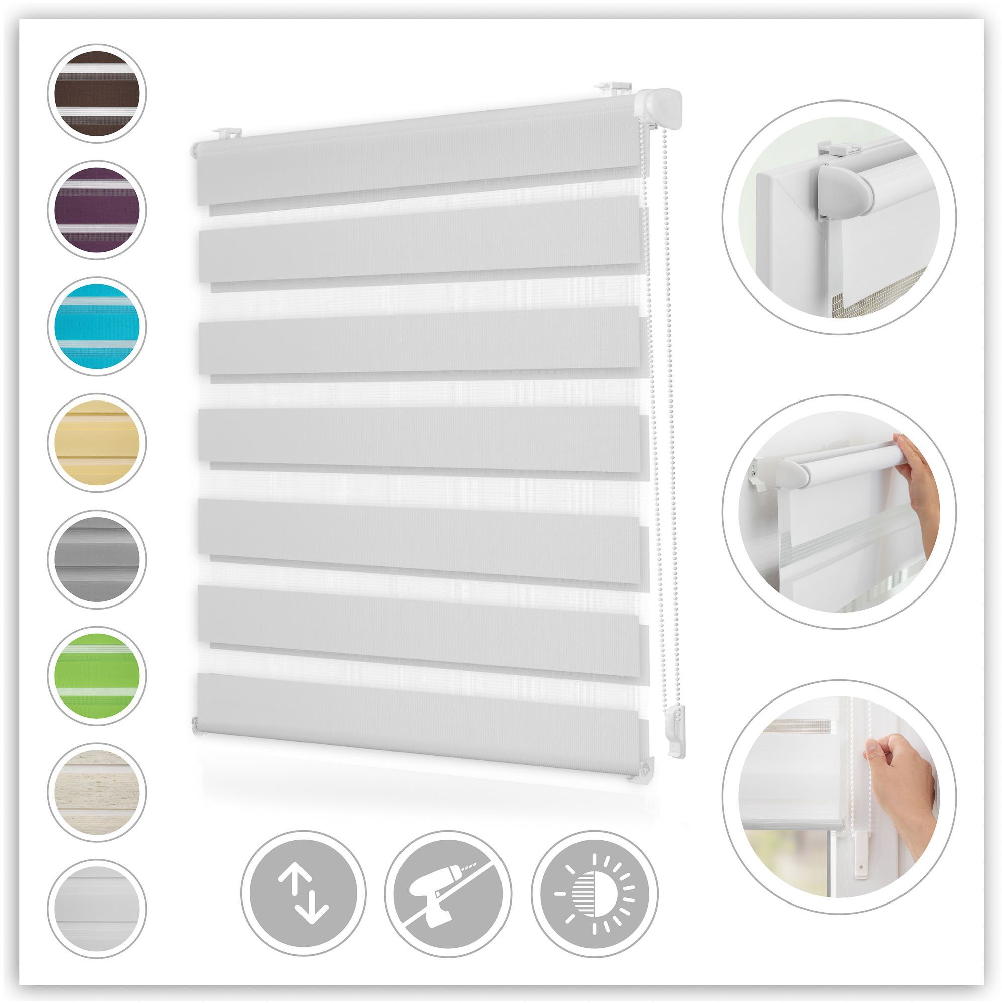 Doppelrollo Duo Rollo Klemmfix, LICHTBLICK ORIGINAL, Lichtschutz, ohne Bohr günstig online kaufen