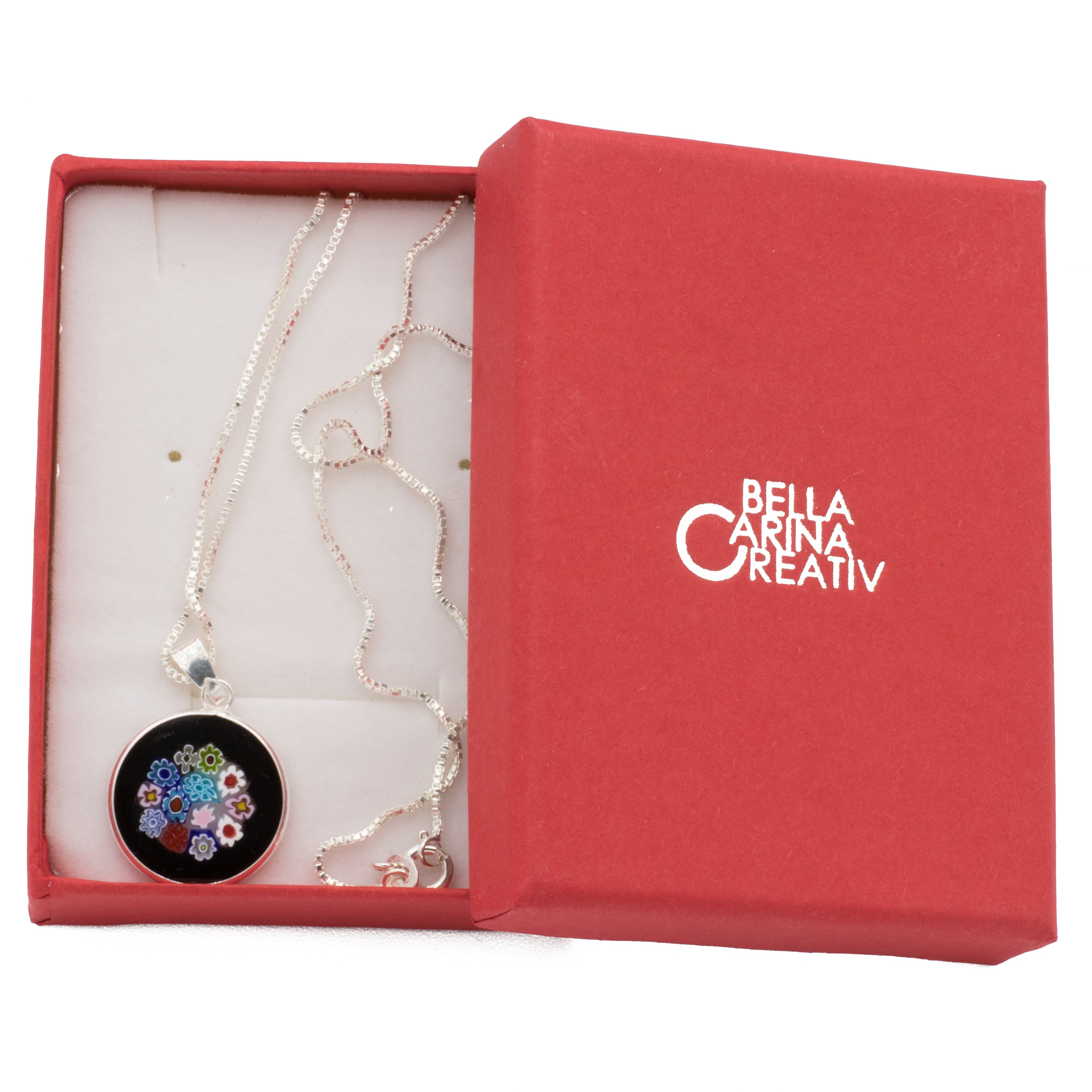 Kette mit Anhänger Anhänger Millefiori Murano Glas 1,8 cm schwarz, mit Kett günstig online kaufen