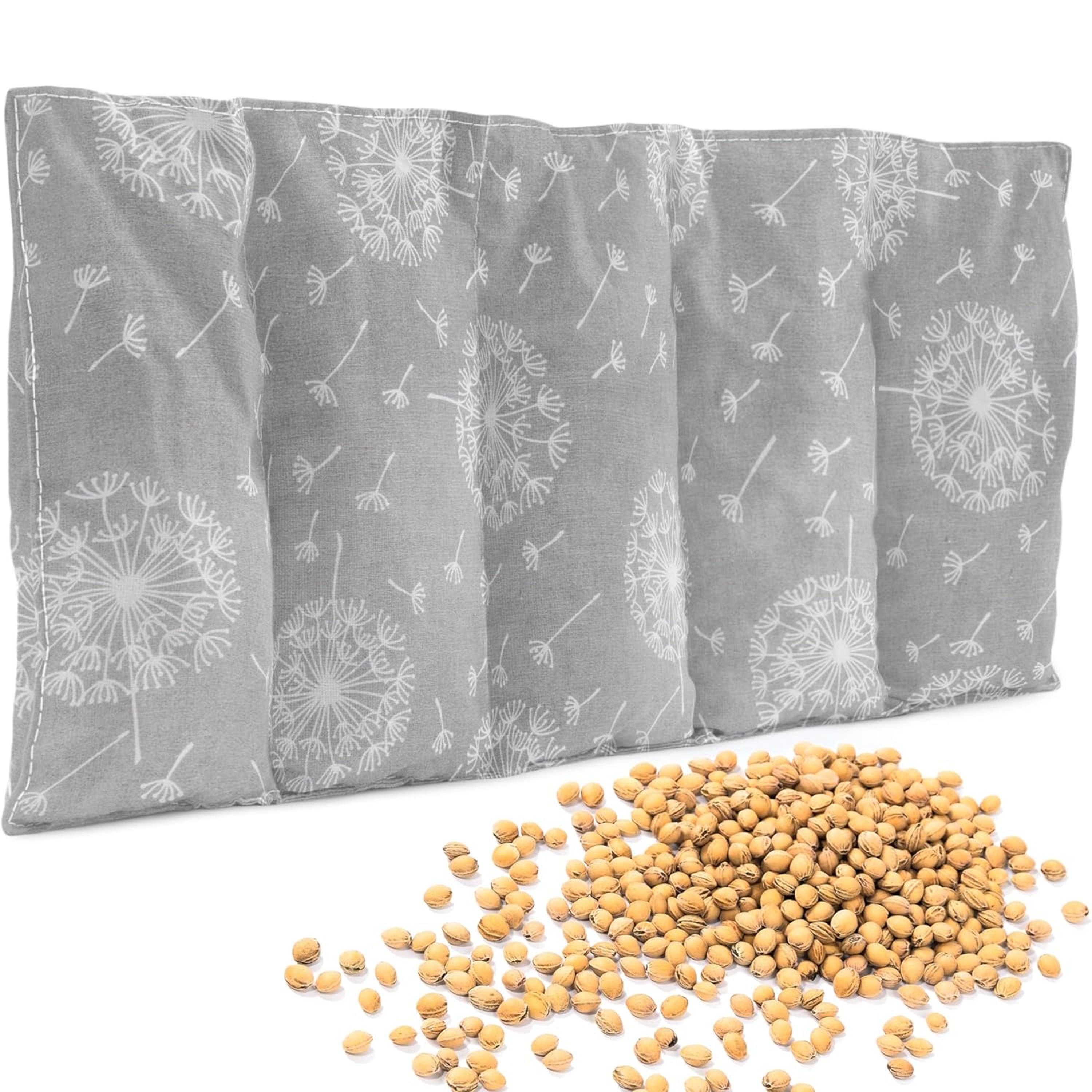 Amilian Kirschkernkissen 55x20cm groß für Mikrowelle - Körnerkissen Nacken Schulter Rücken, Wärme- und Kältekissen, für Bauch, Füße, EU-hergestellt, wiederverwendbar