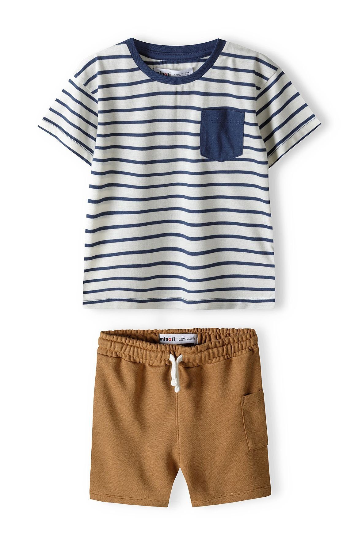 T-Shirt (12m-8y) Gelbbraun Shorts MINOTI und Set & T-Shirt Sweatbermudas