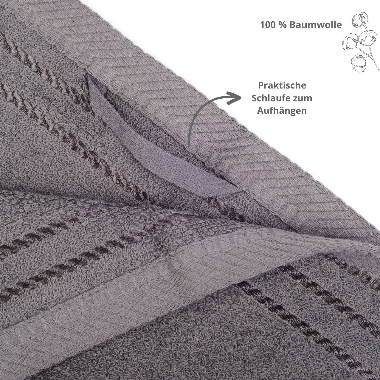 liebling Gästehandtuch Potsdam, 100% Baumwolle, mit praktischer Schlaufe zum Aufhängen, hochwertig, formstabil