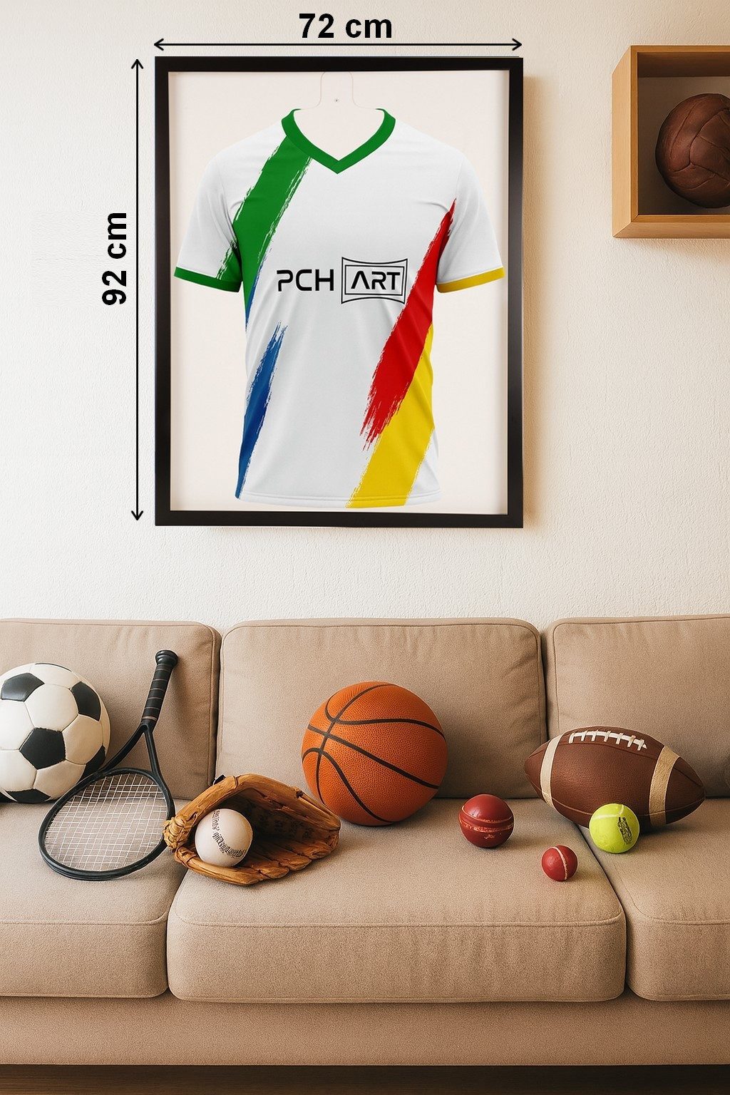 PCH[art] Bilderrahmen Trikotrahmen mit Drehtür, In 27 Länder und Vereinsfarben, 70x90 cm, für 1 Bilder, Exklusives Design, Vielfältige Farbwahl, Komfortable Handhabung