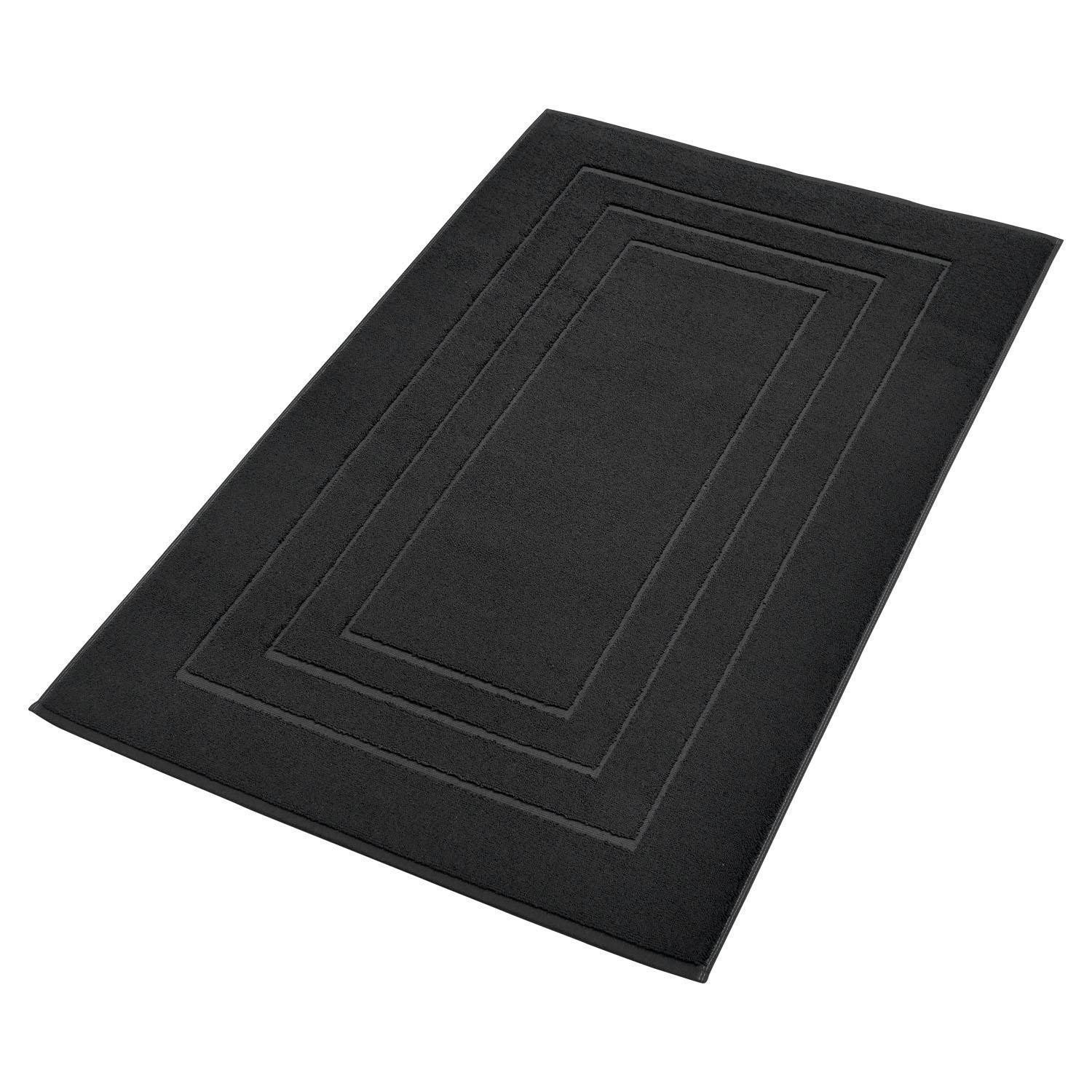 MONDO Badematte, Anthrazit, 60 x 100 cm, Uni, fußbodenheizungsgeeignet, schnell trocknend, Baumwolle, rechteckig