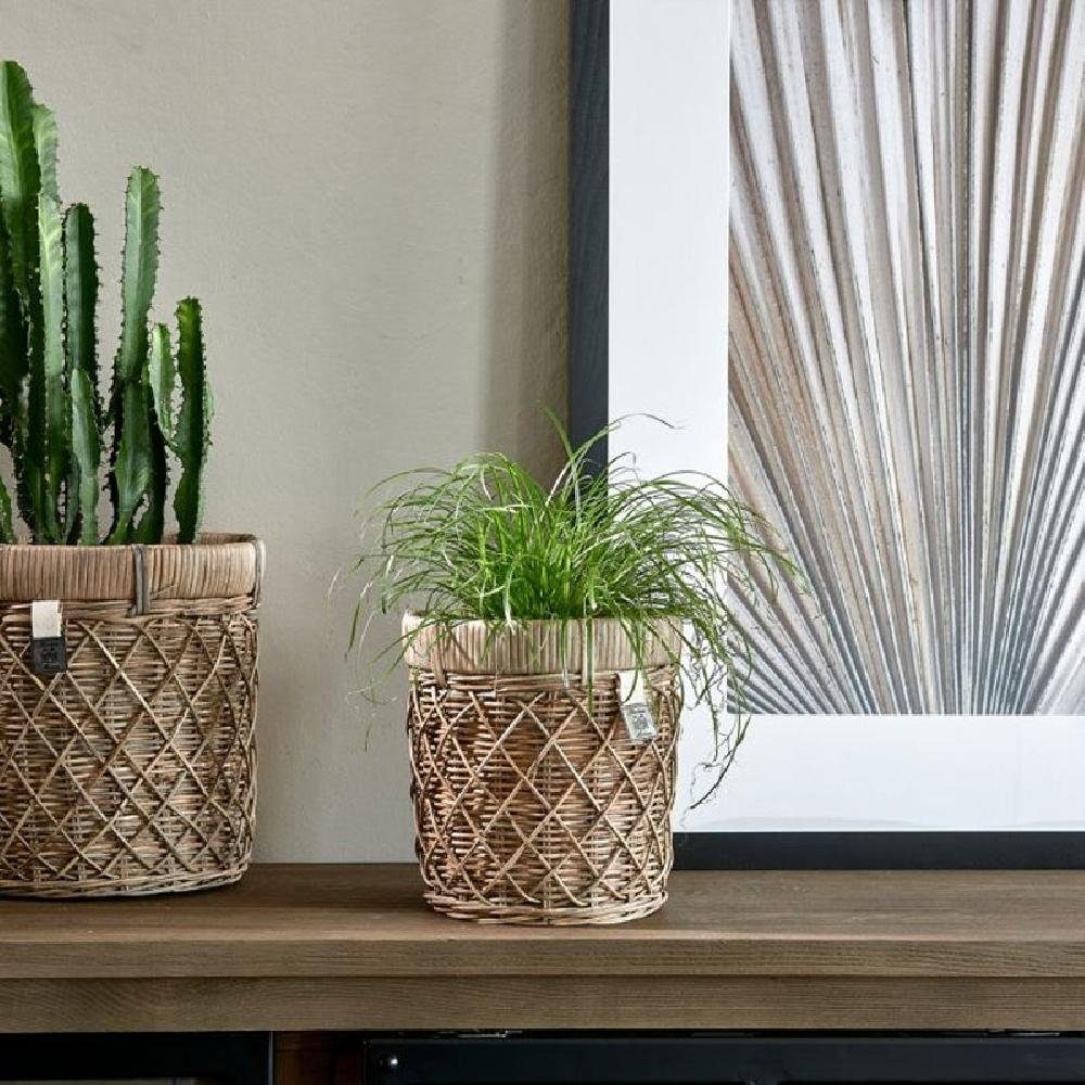 Rivièra Maison Blumentopf Pflanztopf Blumentopf Diamond Weave Rustic Rattan günstig online kaufen