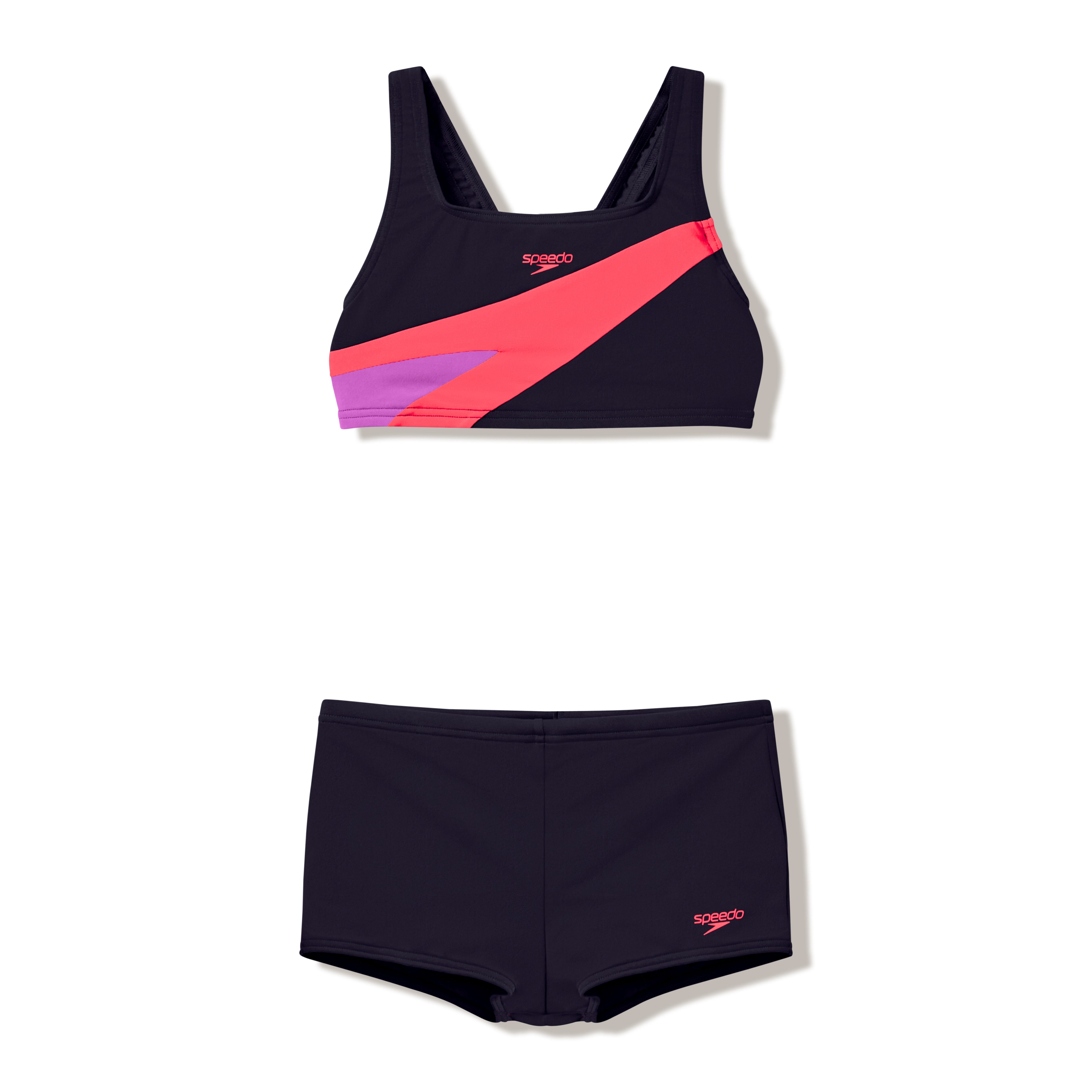 Speedo Bustier-Bikini HYPERBOOM BUTTERFLY BACK 2PC BLK/PNK