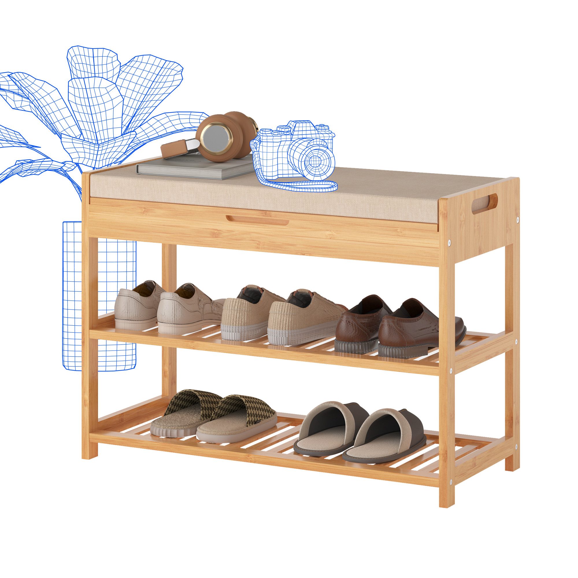 FLEXISPOT Schuhbank FLEXISPOT Schuhbank aus Bambus mit 200 kg Tragkraft (Sc günstig online kaufen