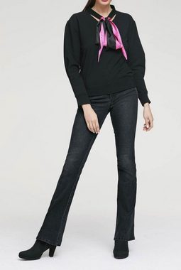 heine Sweatshirt HEINE Damen Sweatshirt mit Schluppe, schwarz-pink
