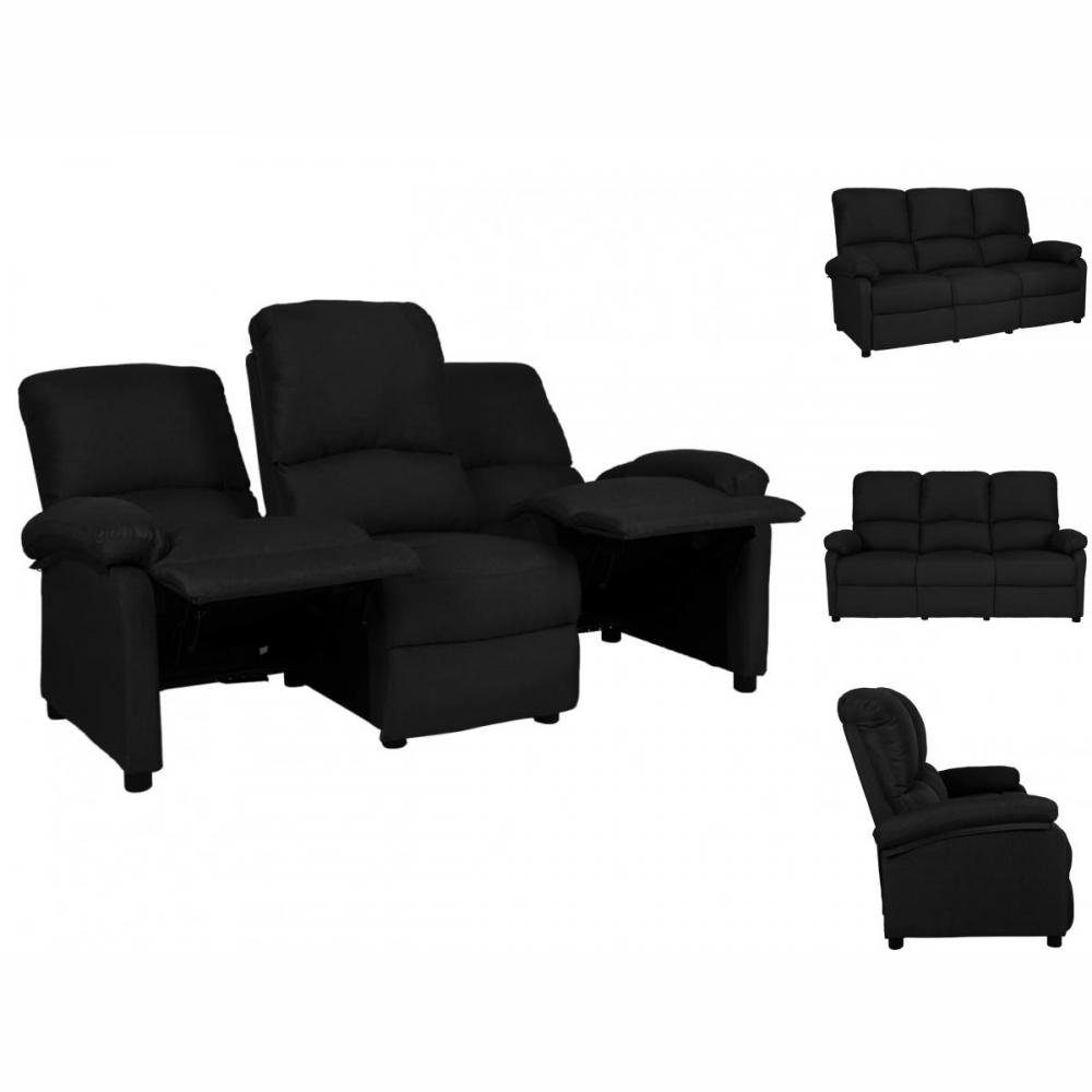 vidaXL Sofa Relaxsofa Liegesofa 3er Sofa Couch verstellbar 3-Sitzer-Sofa Verstellb