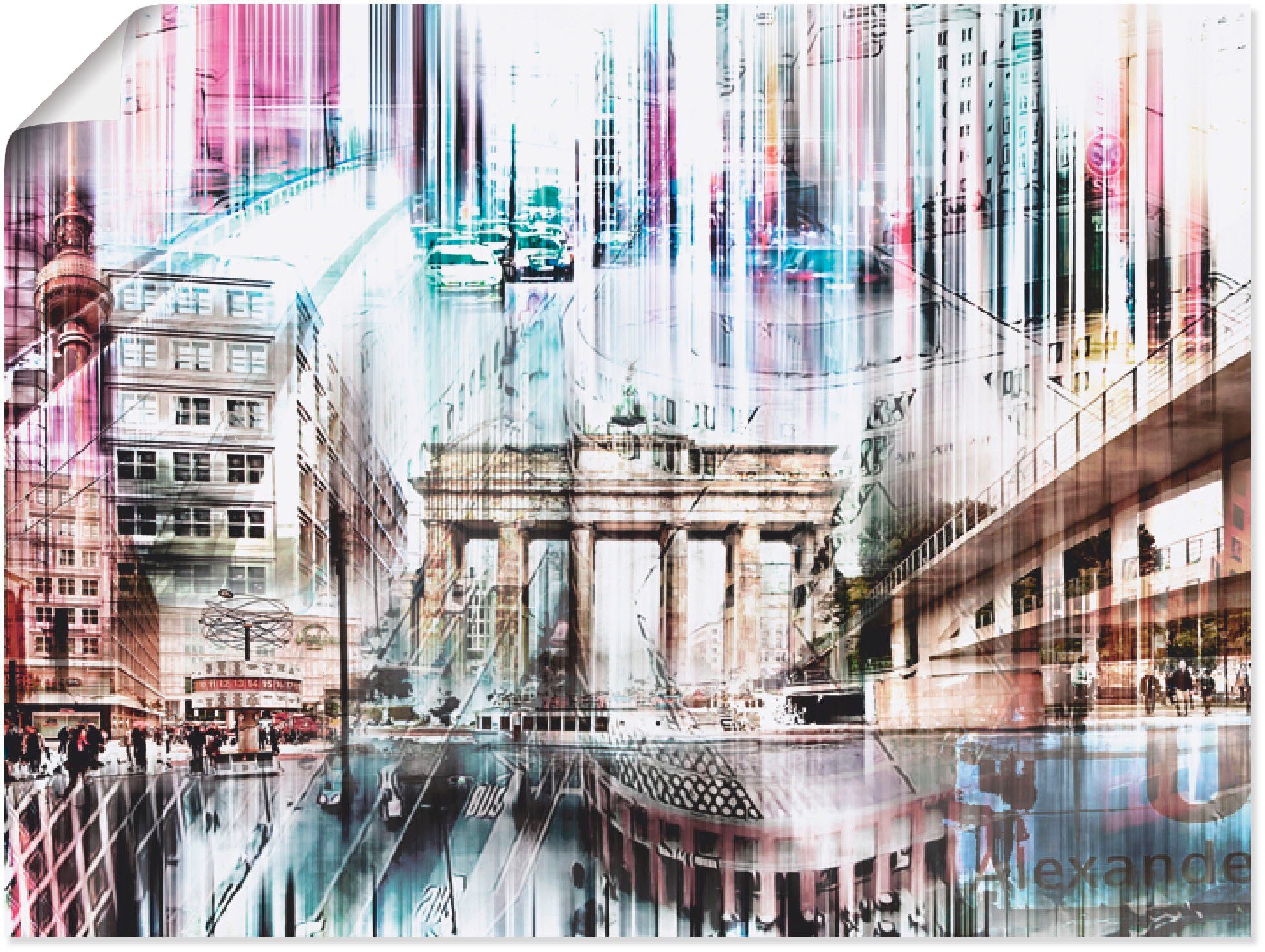 Artland Poster Berlin Skyline Collage I, Deutschland (1 St), ohne Rahmen
