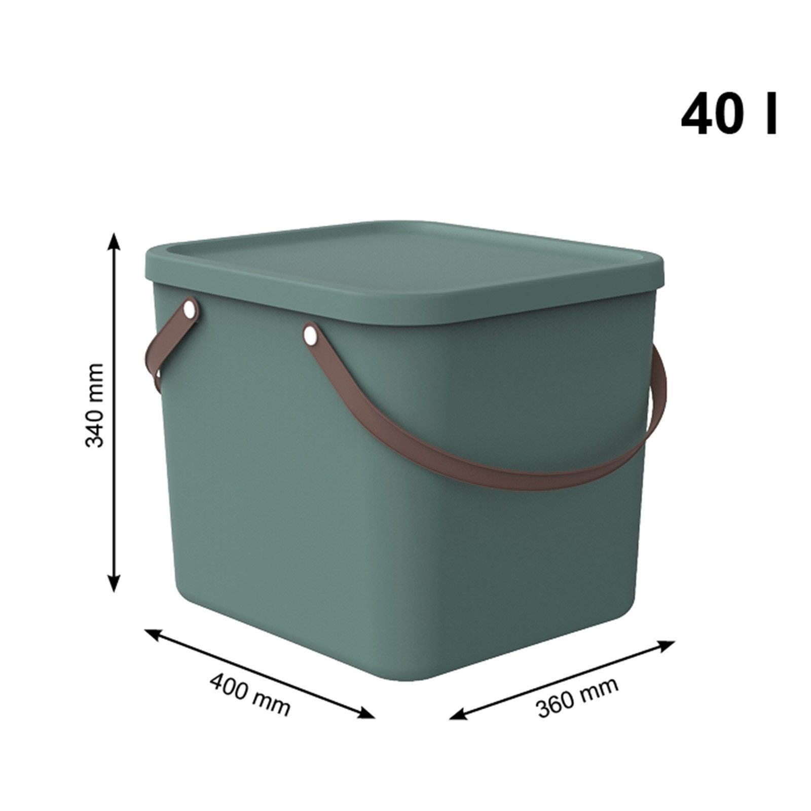 ROTHO Aufbewahrungsbox Albula Aufbewahrungsbox 40l mit Deckel, recyceltem Kunststoff