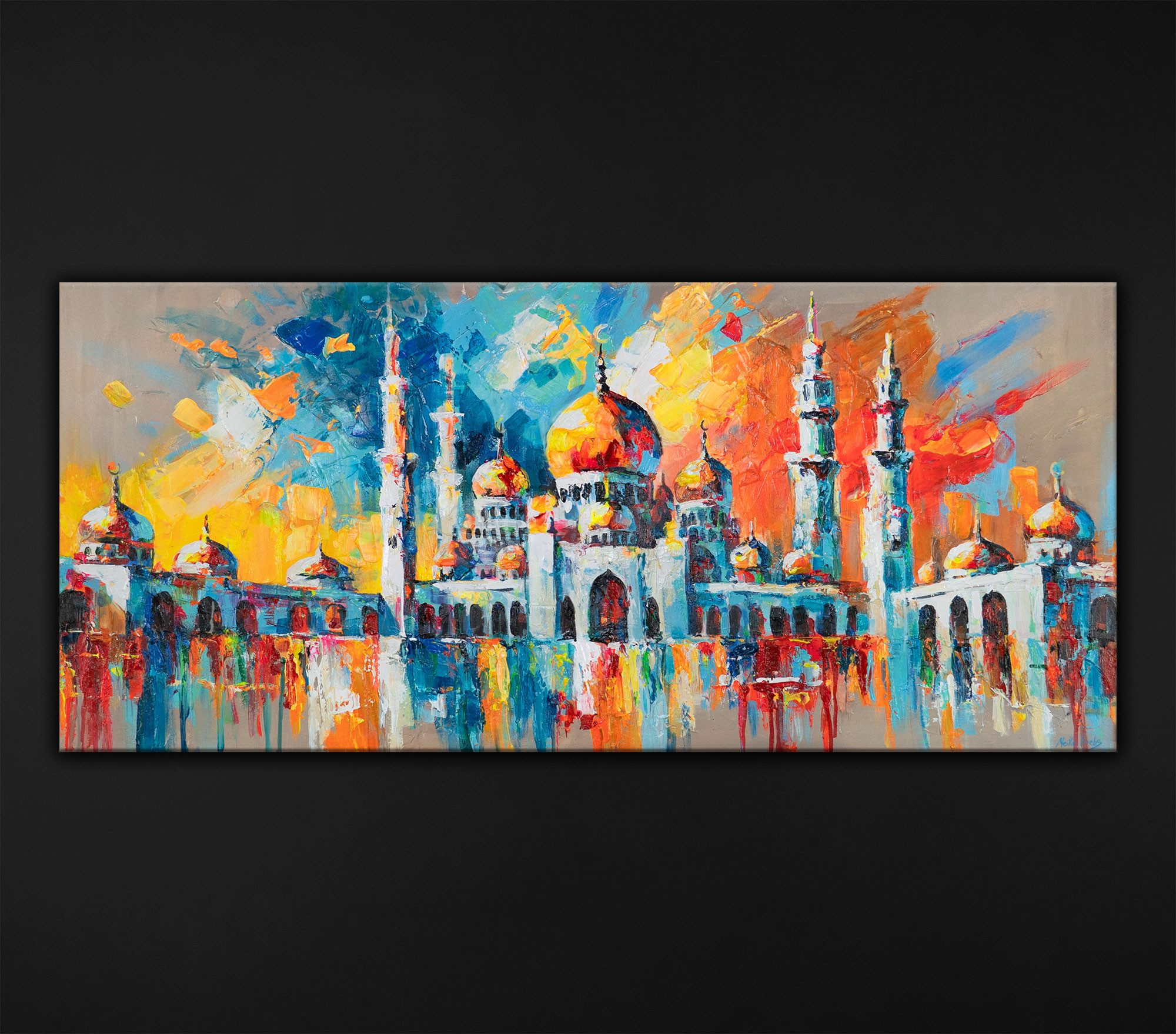 YS-Art Gemälde Wandbild, Schöne Stadt, Wolkenkratzer, günstig online kaufen