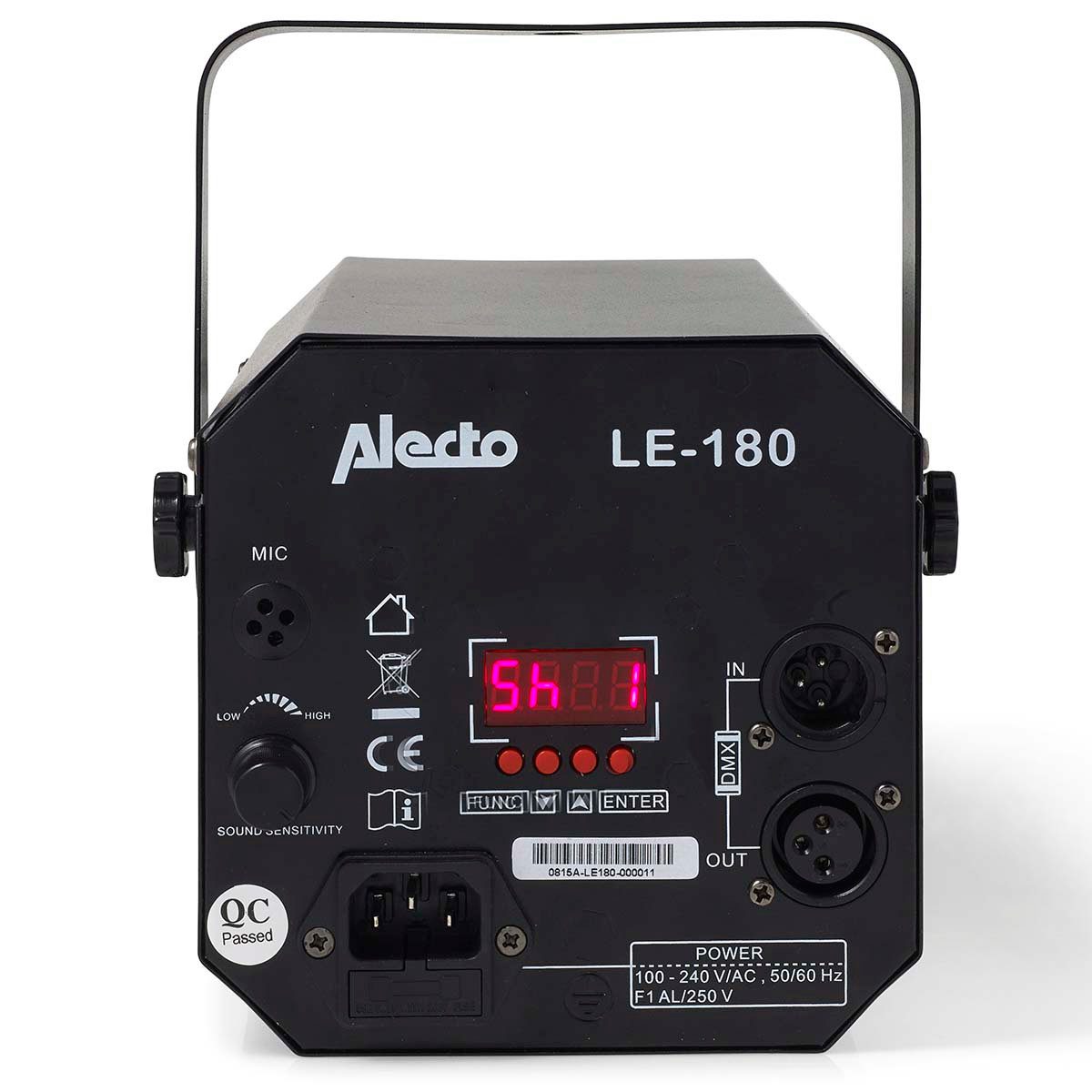 Alecto Discolicht LE-180, Discolampe, Stroboskop, Farbeffekt, Musikgesteuert, DMX, RGB, LED, Discolampe, Stroboskop, Farbeffekt, Musikgesteuert, DMX, RGB