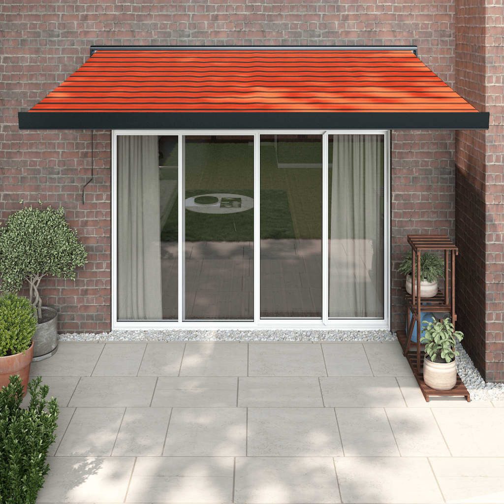 Thumbnail - vidaXL Markise Sonnenschutz Einziehbar Orange und Braun 3,5x2,5 m Stoff & Aluminium