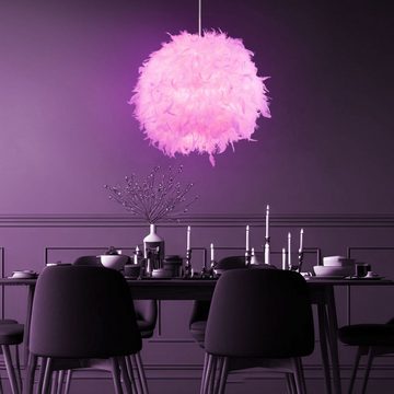 Globo LED Pendelleuchte, Leuchtmittel inklusive, Warmweiß, Farbwechsel, Hängeleuchte Pendelleuchte Federn RGB LED Fernbedienung dimmbar