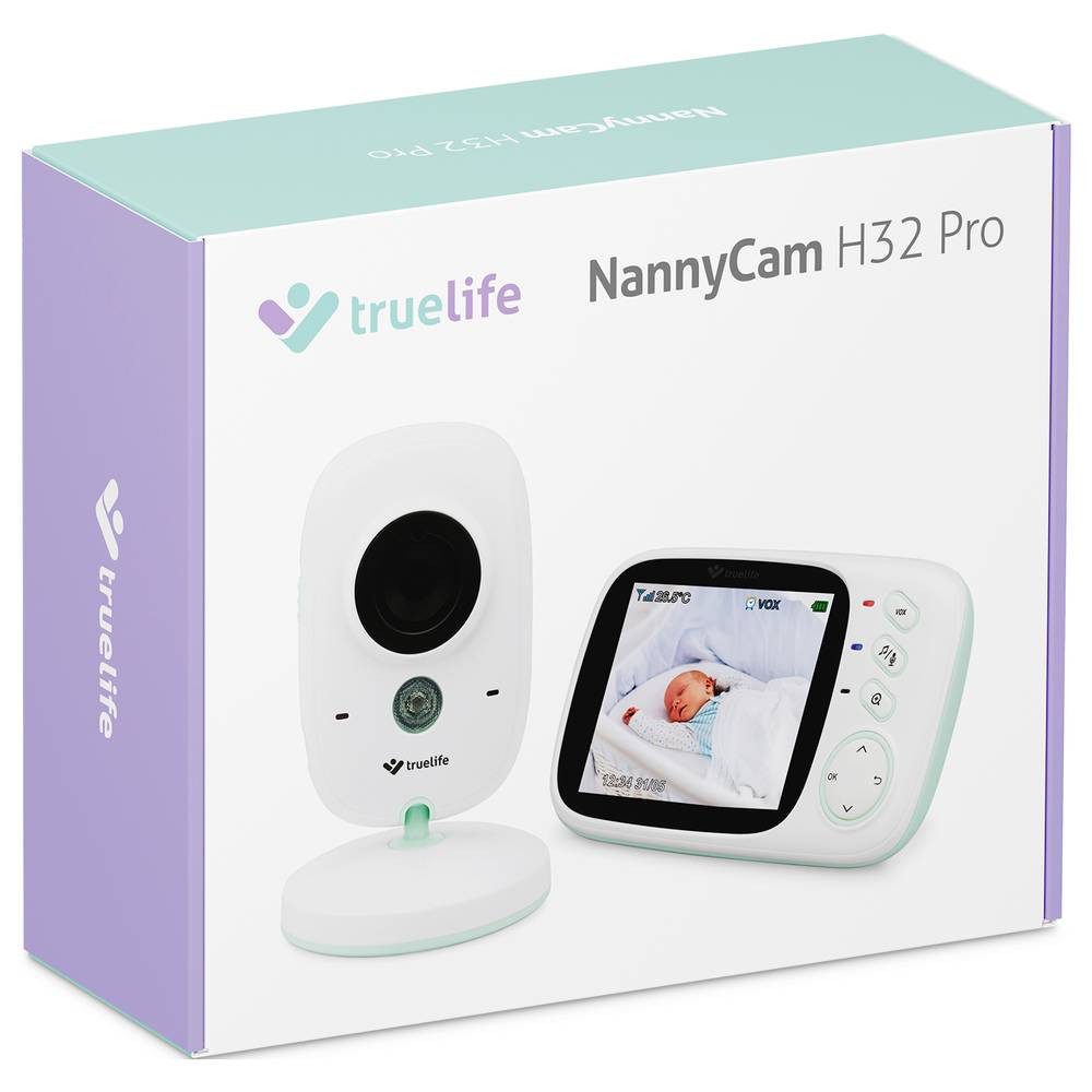 TrueLife Babyphone Babyphone mit Kamera TLVMMNCH32PWB, Akku-Ladefunktion, Batterie-Kontrollfunktion, Gegensprechfunktion