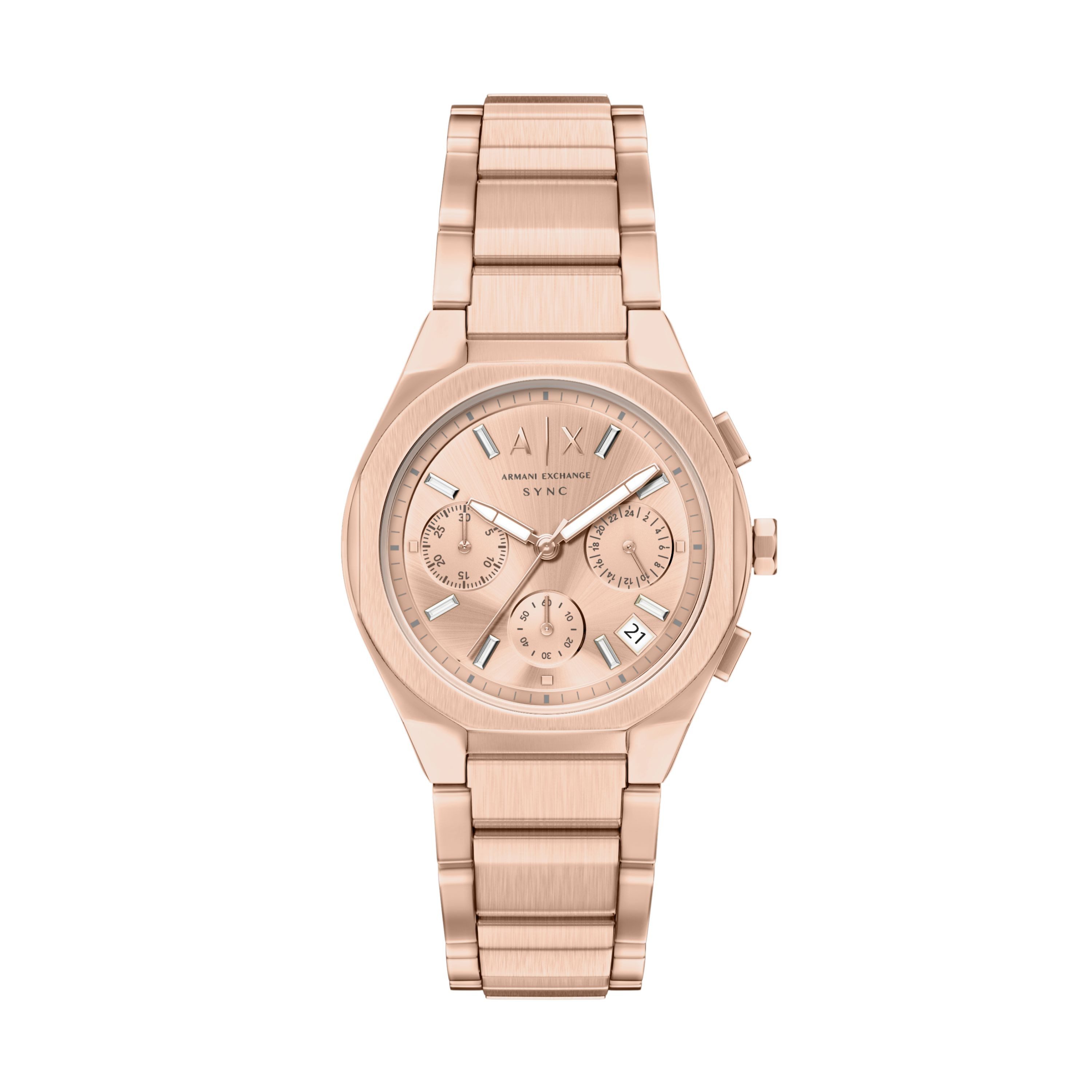 ARMANI EXCHANGE Chronograph SYNC AX6035, Quarzuhr, Armbanduhr, Edelstahlarmband, analog, Tag, Stoppfunktion