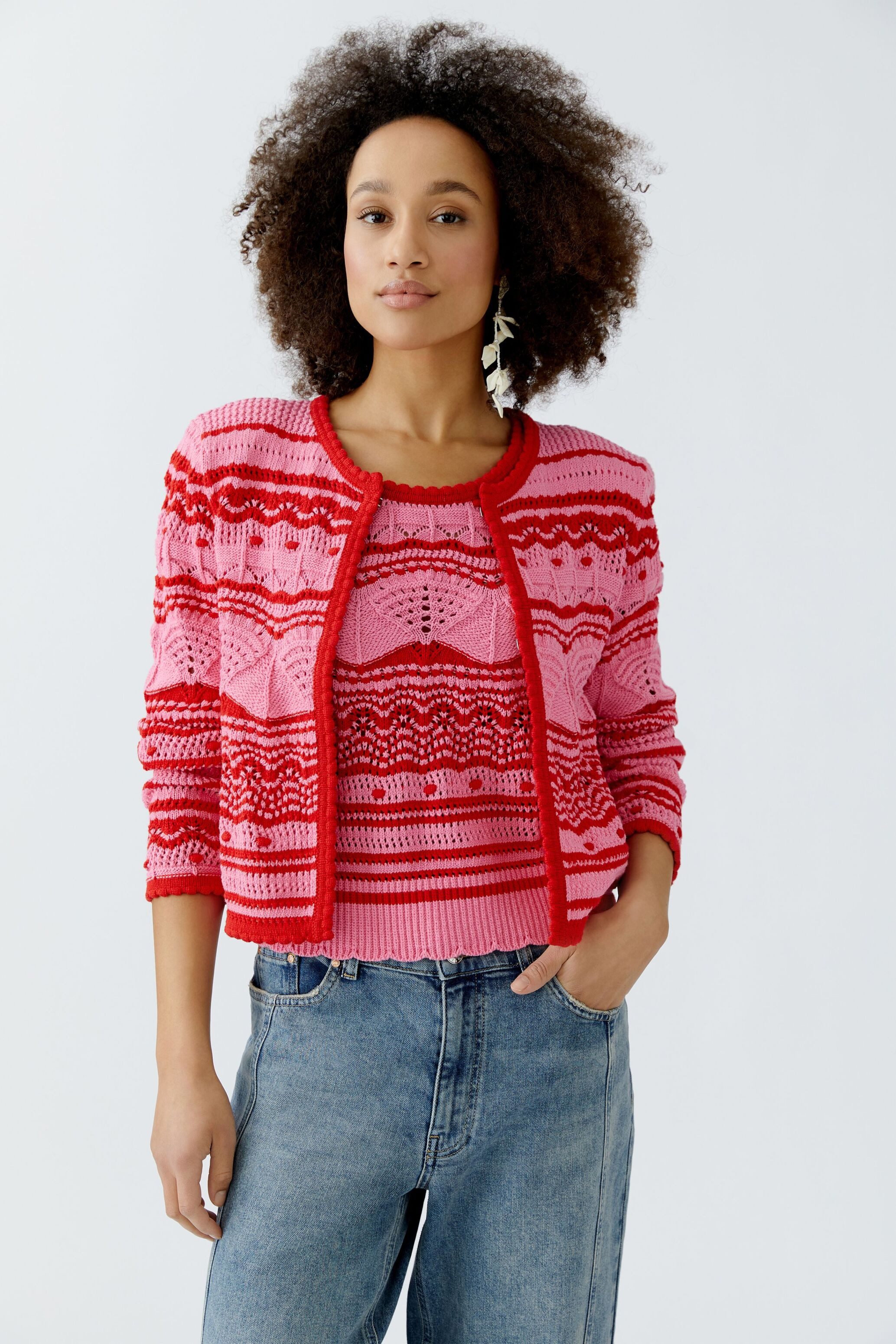 Oui Strickjacke Strickjacke reine Baumwolle günstig online kaufen