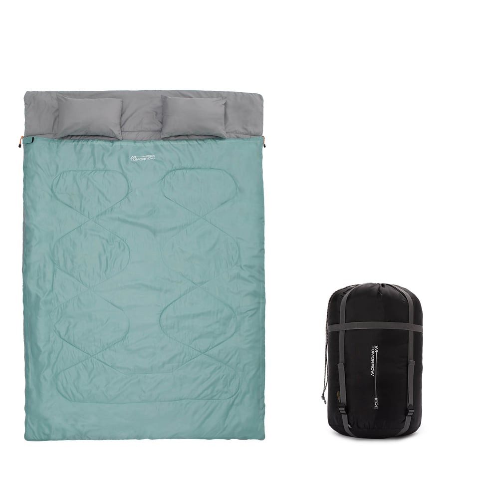 Doppelschlafsack 2-Personen Schlafsack groß Kopfkissen