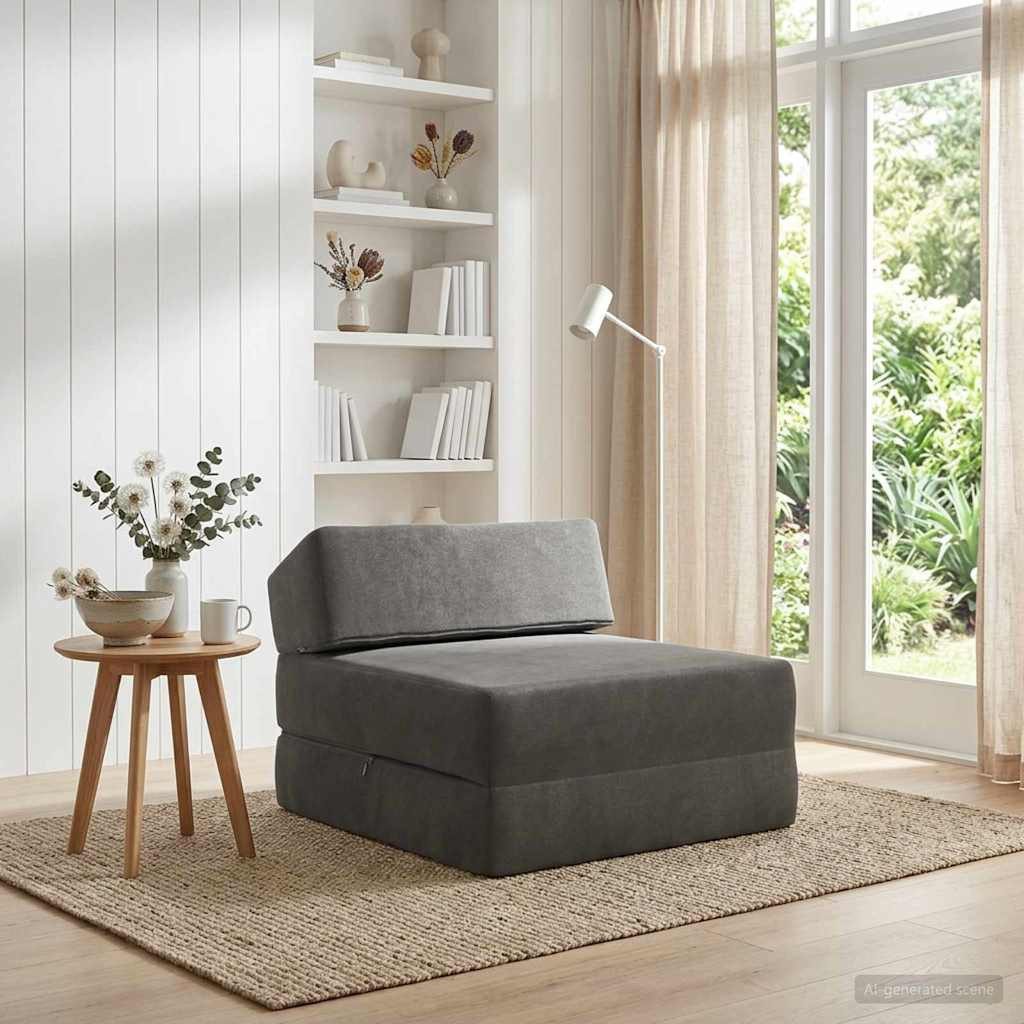 vidaXL Bett Klappsofa Bett Dunkelgrau 60 x 70 x 41 cm Stoff (1-tlg)