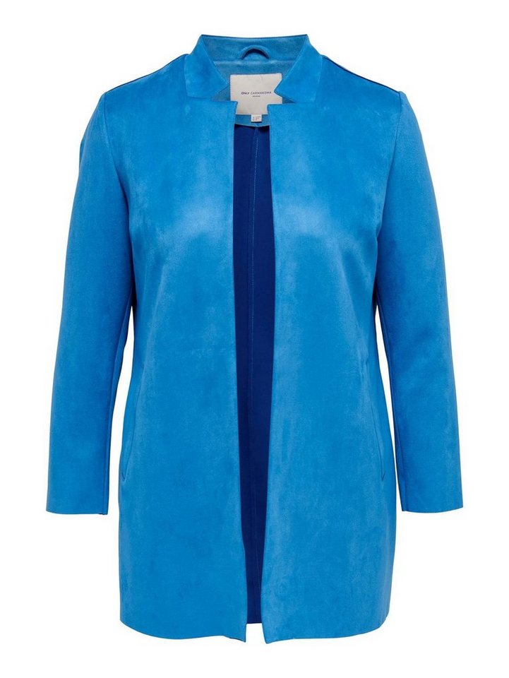 ONLY CARMAKOMA Kurzmantel Kunst Wildleder Mantel Übergrößen Cardigan Plus  Size Coat CARSOHO 4537 in Blau