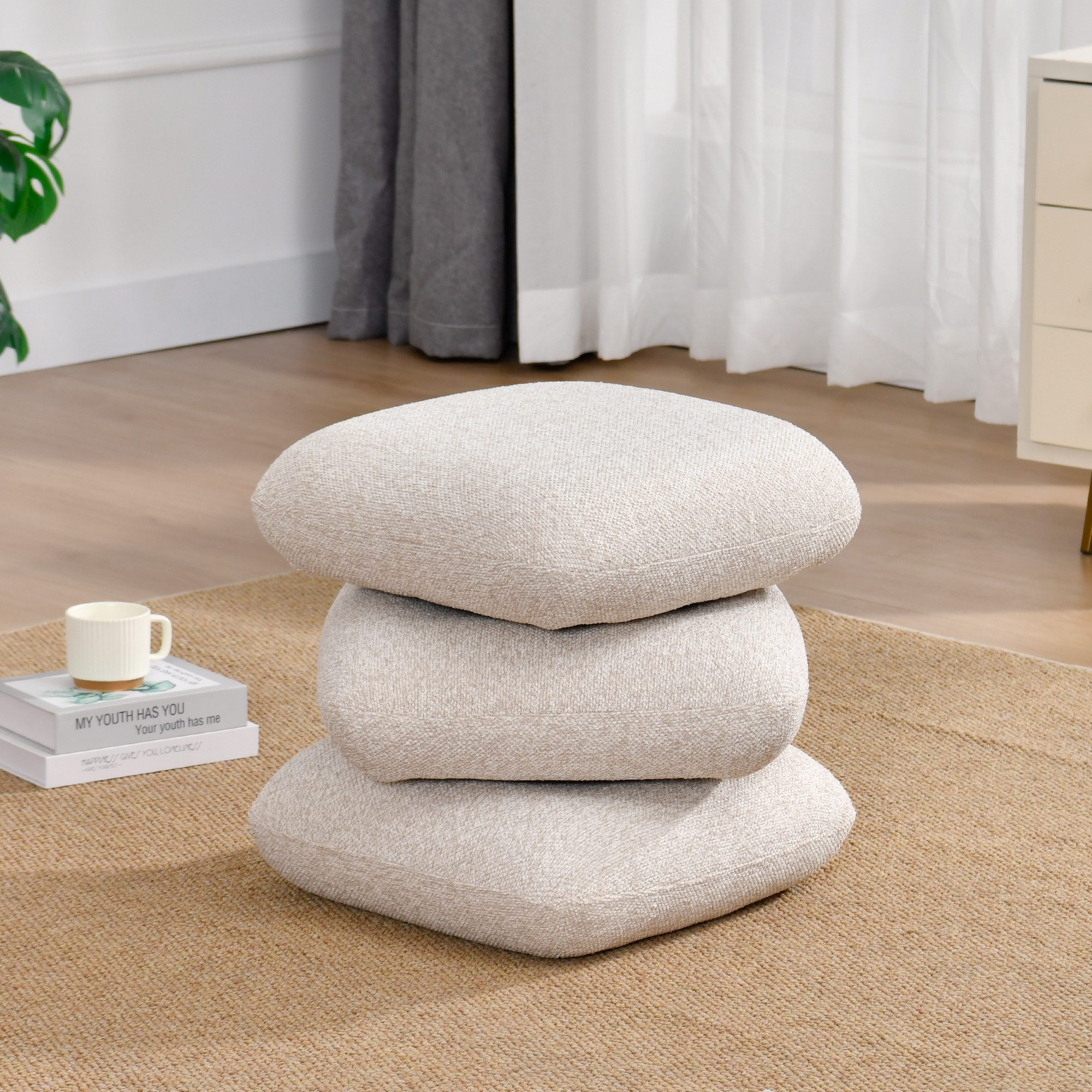 Duhome Hocker (9272D1), Bouclé Stoff, 360° Drehbar, Modern günstig online kaufen