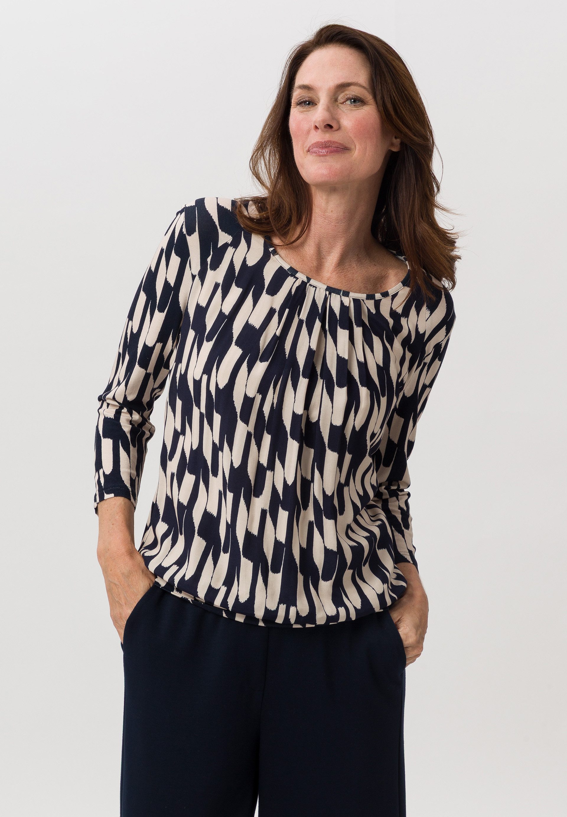 FRANK WALDER Blusenshirt mit aparter Faltenpartie