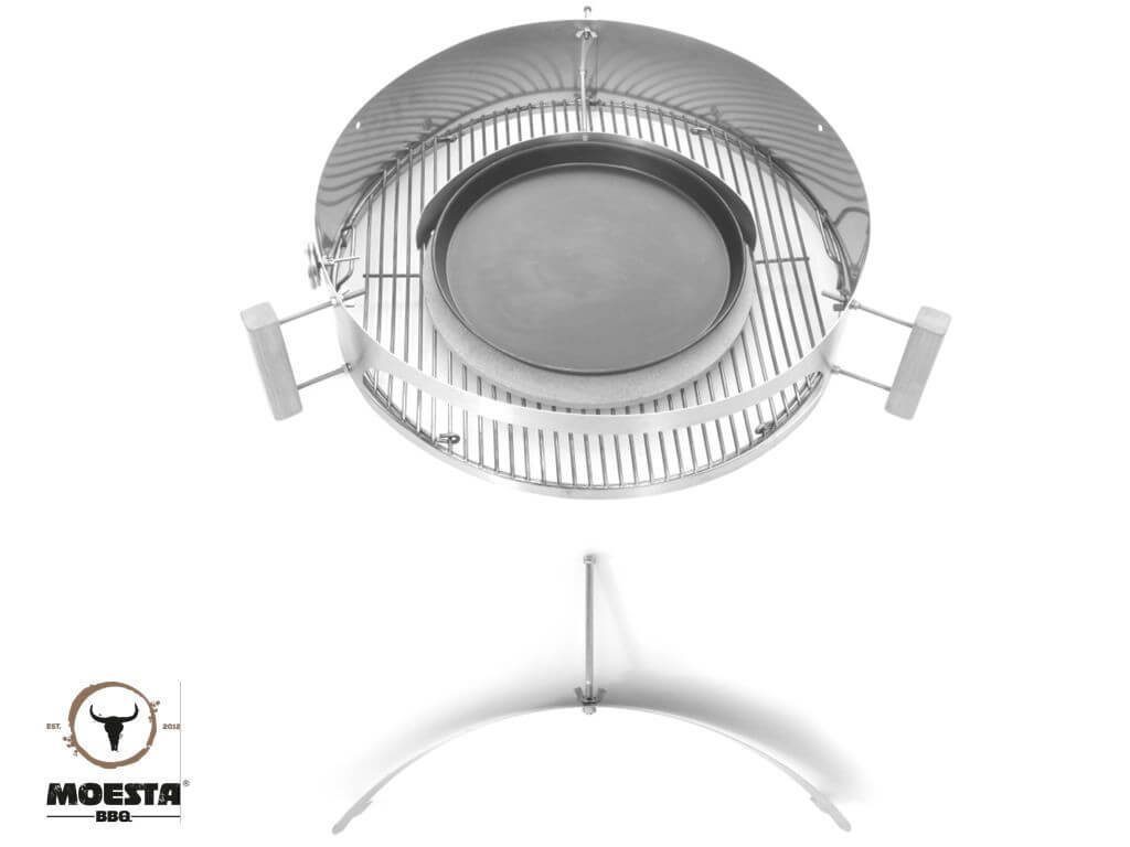 Moesta BBQ Pizzaofen-Grillaufsatz, Smokin PizzaRing - Komplettpaket für Pizza (57cm)