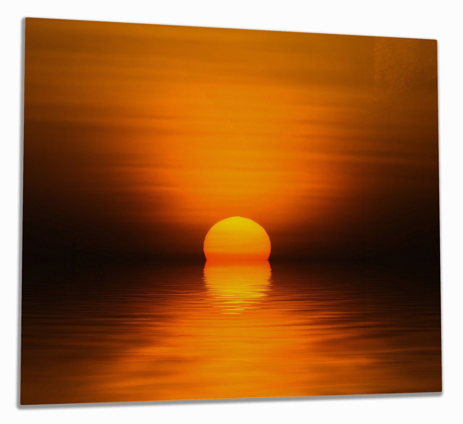 Wallario Herd-Abdeckplatte Sonnenuntergang über dem Wasser II, ESG-Sicherheitsglas, (Glasplatte, 1 tlg., inkl. 5mm Noppen), verschiedene Größen