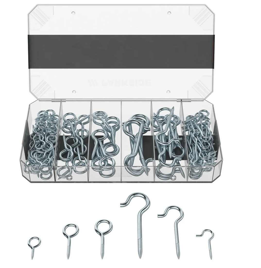 Parkside Schrauben-Set Haken- und Ösen-Sortiment Befestigen von z.B. Dekoration in Holz