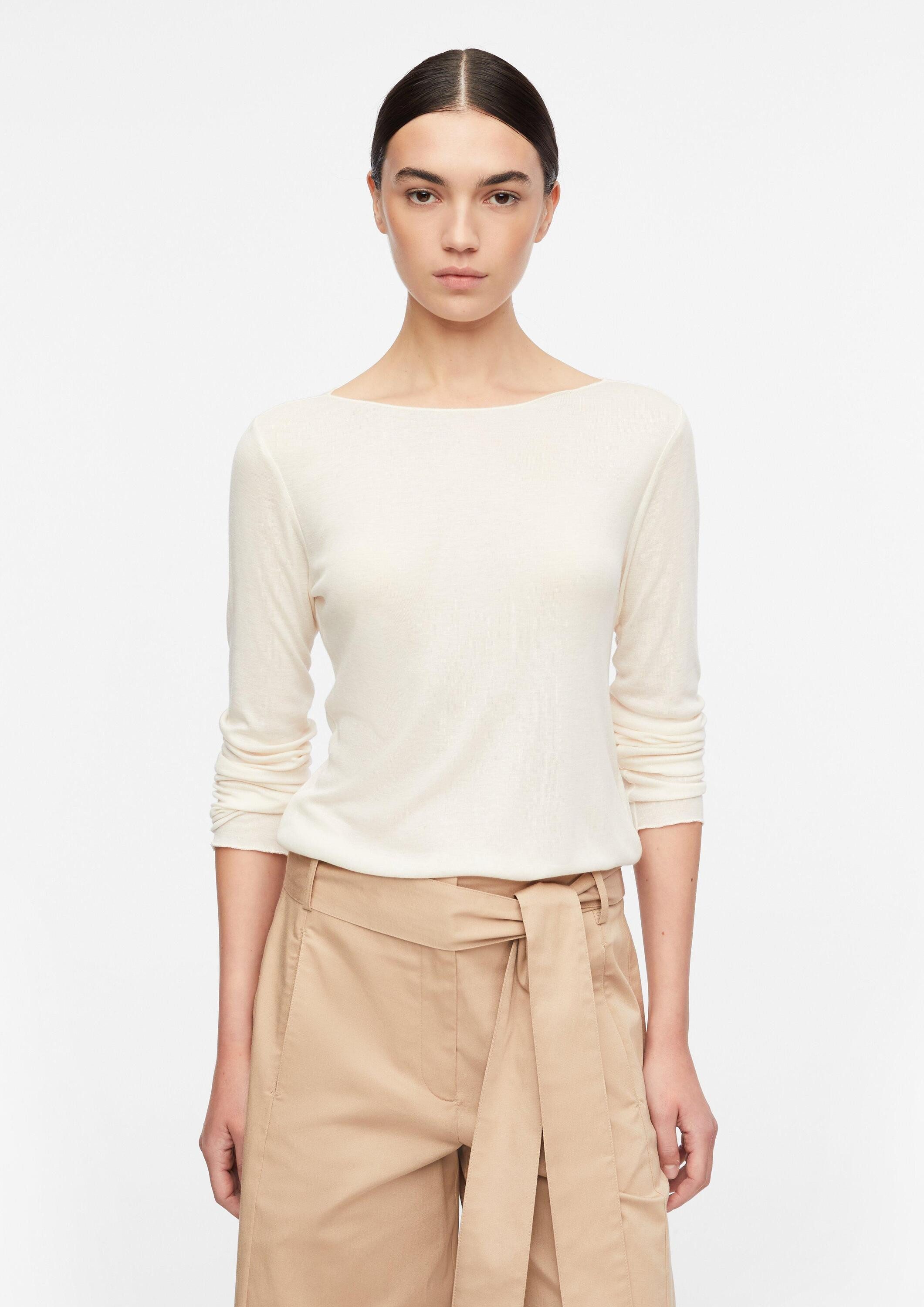 comma Langarmshirt T-Shirt Weiches Longsleeve aus Lyocellmix