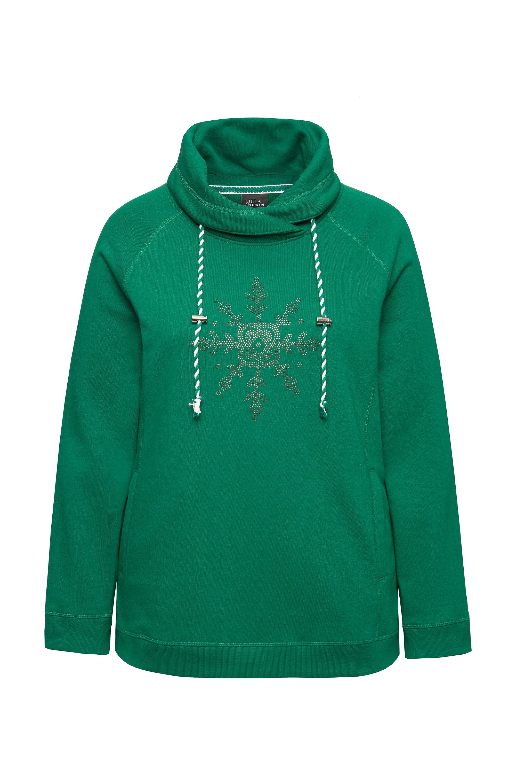 Ulla Popken Sweatshirt Sweatshirt Eisstern Stehkragen Taschen Langarm günstig online kaufen