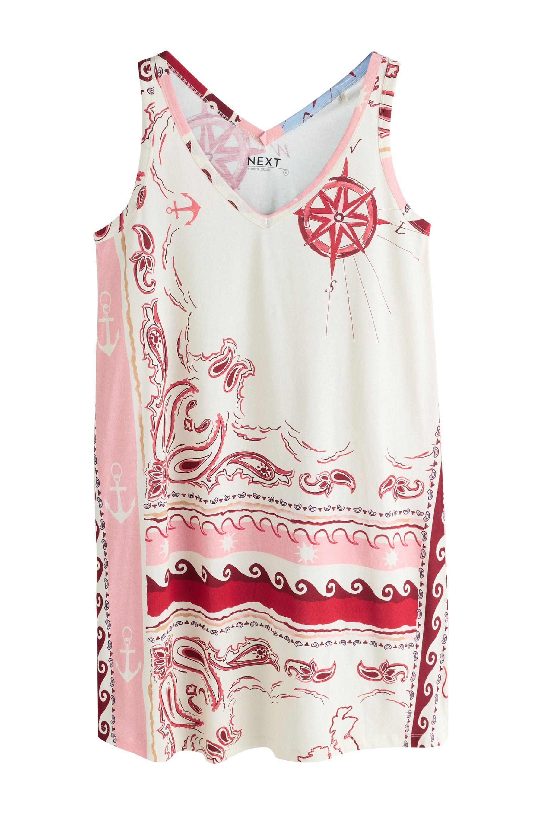 Next Jerseykleid Ärmelloses Schlabberkleid mit V-Ausschnitt (1-tlg) günstig online kaufen